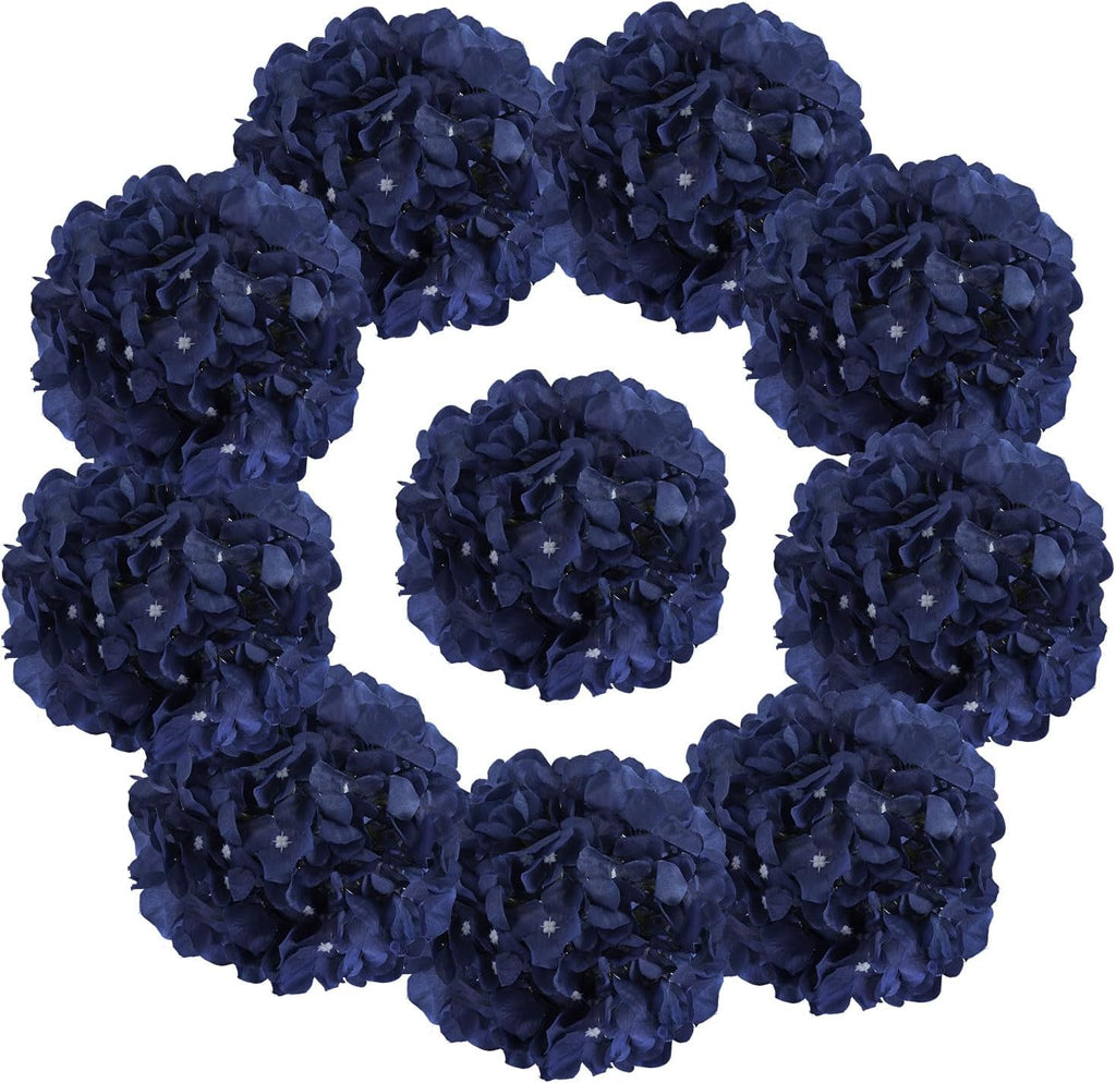 AVIVIHO Dusty Pink Hydrangea Artificial Flowers Pack of 10 Fake Hydrangeas Heads Full Faux Hydrangea Silk Flowers with Stems for Wedding Home Party Centerpieces Shop Baby Shower Decoration