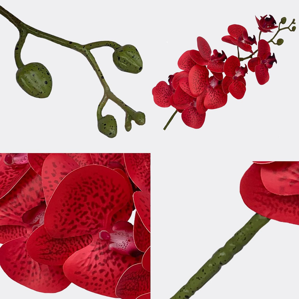 FagusHome Artificial Phalaenopsis Flowers Branches 9 Large Blooms Artificial Orchid Flowers Stem Plants 42 Inches 2 Pcs for Home Wedding Décor (Blue)