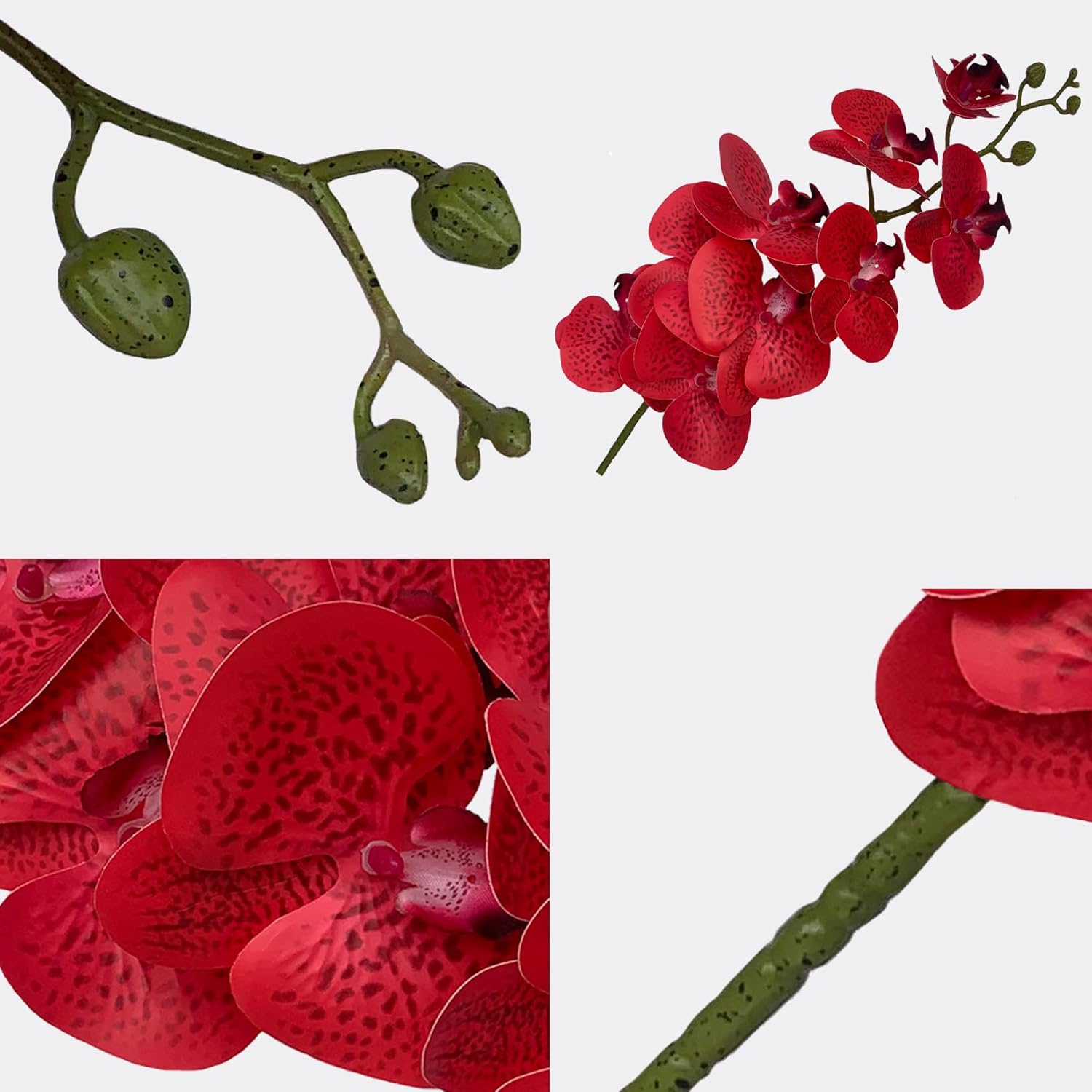 FagusHome Artificial Phalaenopsis Flowers Branches 9 Large Blooms Artificial Orchid Flowers Stem Plants 42 Inches 2 Pcs for Home Wedding Décor (Blue)