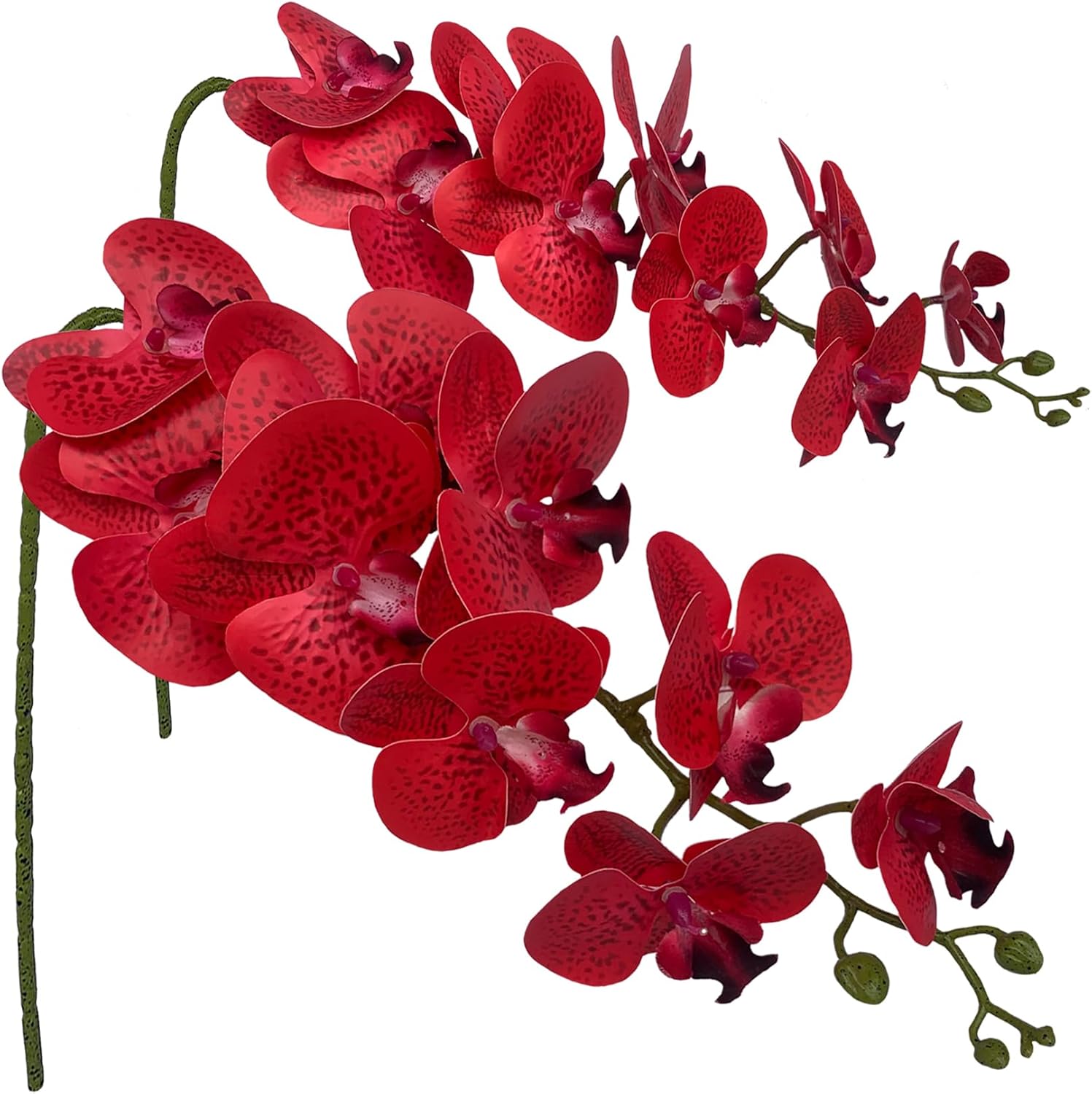 FagusHome Artificial Phalaenopsis Flowers Branches 9 Large Blooms Artificial Orchid Flowers Stem Plants 42 Inches 2 Pcs for Home Wedding Décor (Blue)