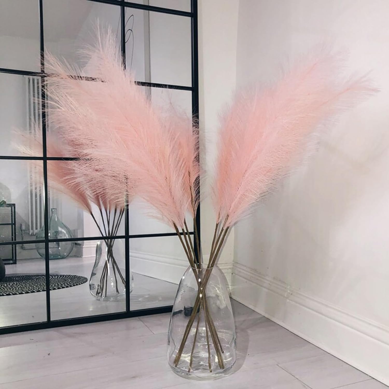 Wttisel 38" 10 Stems White Pampas Grass Tall Decor - Faux Pampas Grass for Floor Vase Boho Home Wedding Mothers Day Decoration
