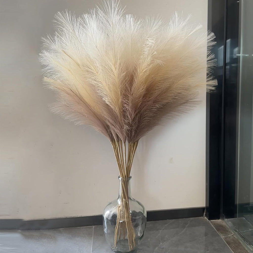 Wttisel 38" 10 Stems White Pampas Grass Tall Decor - Faux Pampas Grass for Floor Vase Boho Home Wedding Mothers Day Decoration