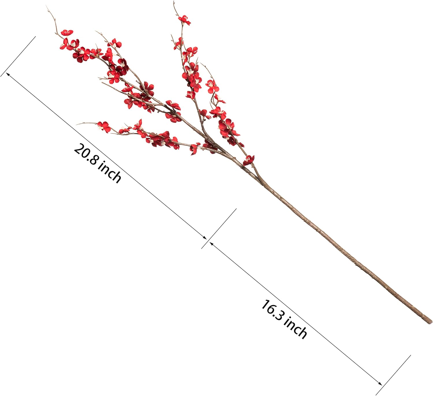 Ammyoo 4 PCS Artificial Plum Blossom Party Decorations Fake Cherry Flowers Faux Long Stems Wintersweets Silk Flowers Arrangement for Wedding Home Office Bedroom Decor(White)