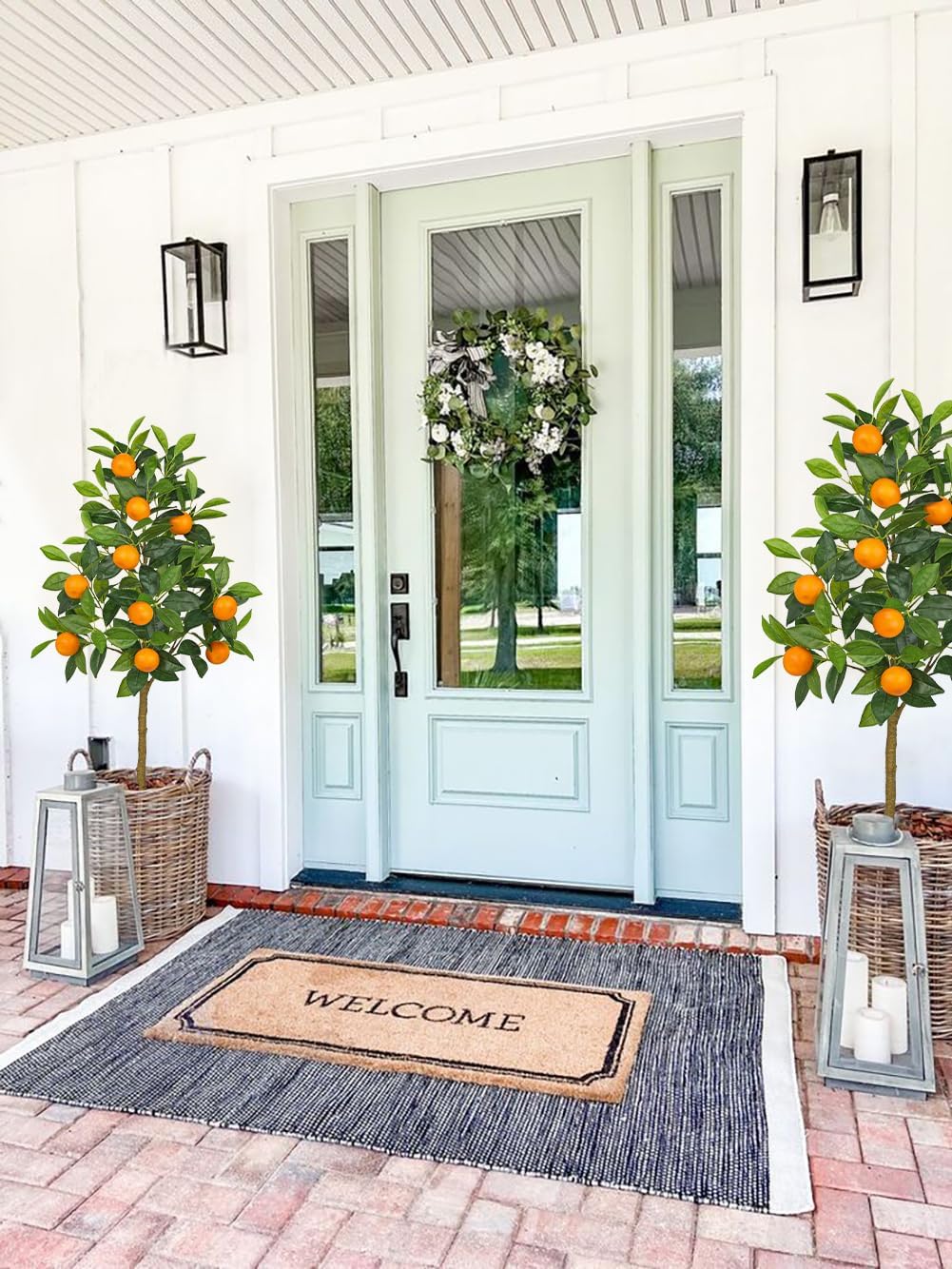 Oairse 150 cm Artificial Plants, Large Orange Tree, Artificial Plant, Orange Tree, Large in Pot, Artificial Tree for Indoor and Outdoor Use, Modern Decoration, Bathroom, Living Room, Bedroom, Balcony