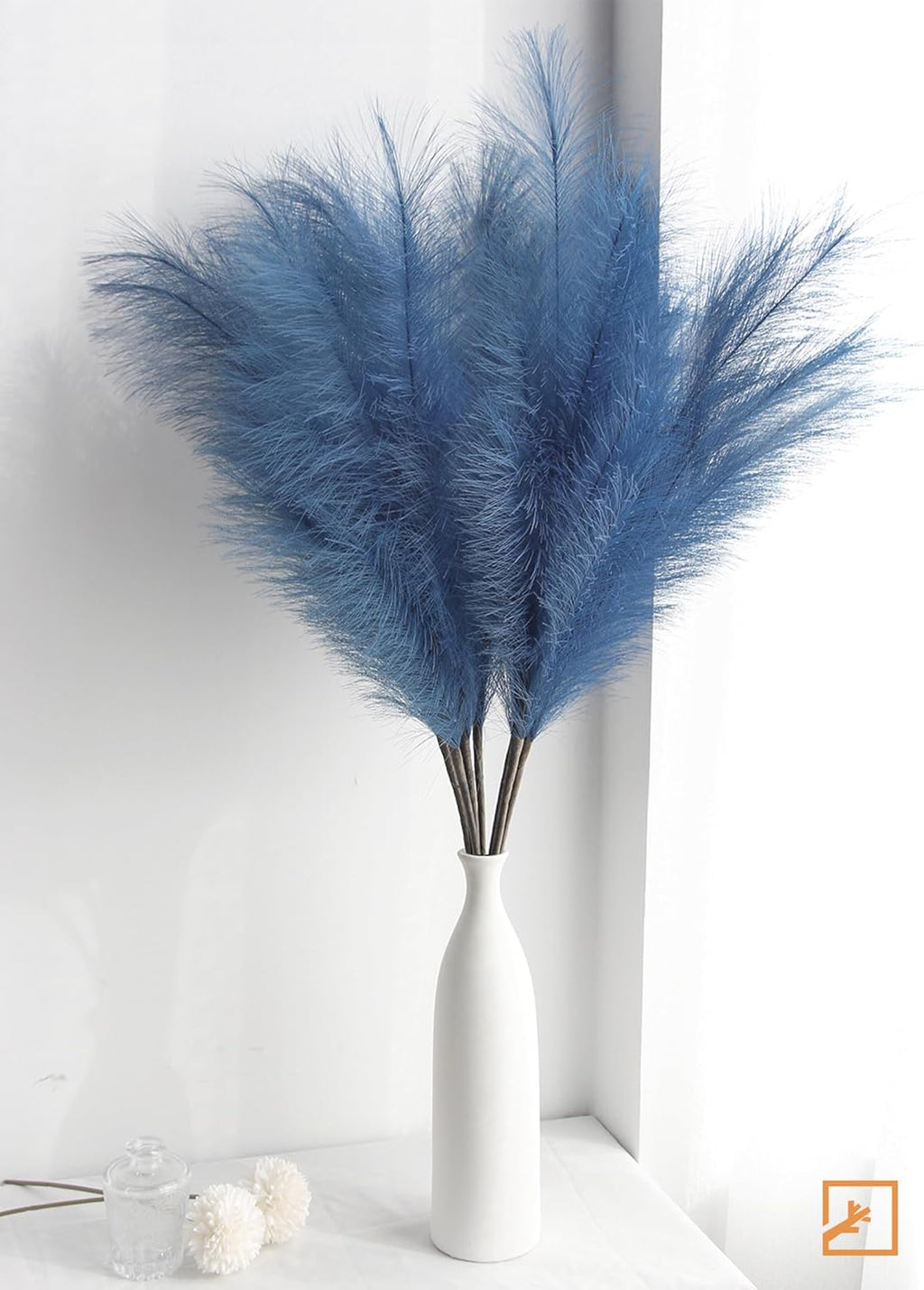 ZIFTY 7-Pcs 38"/3.1FT Black Pampas Grass Large Tall Fluffy Artificial Fake Black Flowers Gothic Decor Bulrush Reed Grass Black Decor for Bedroom Bathroom Wedding (Black)