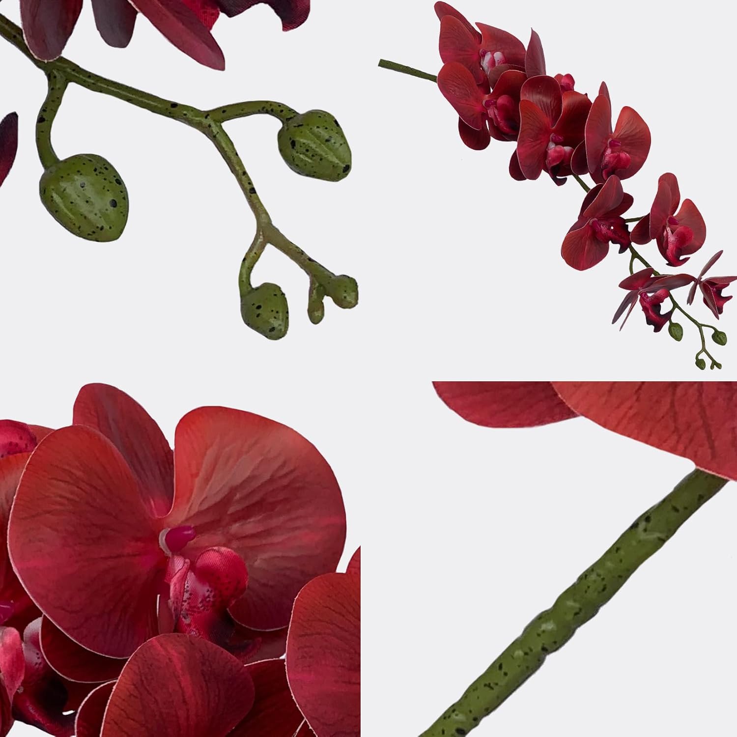 FagusHome Artificial Phalaenopsis Flowers Branches 9 Large Blooms Artificial Orchid Flowers Stem Plants 42 Inches 2 Pcs for Home Wedding Décor (Blue)