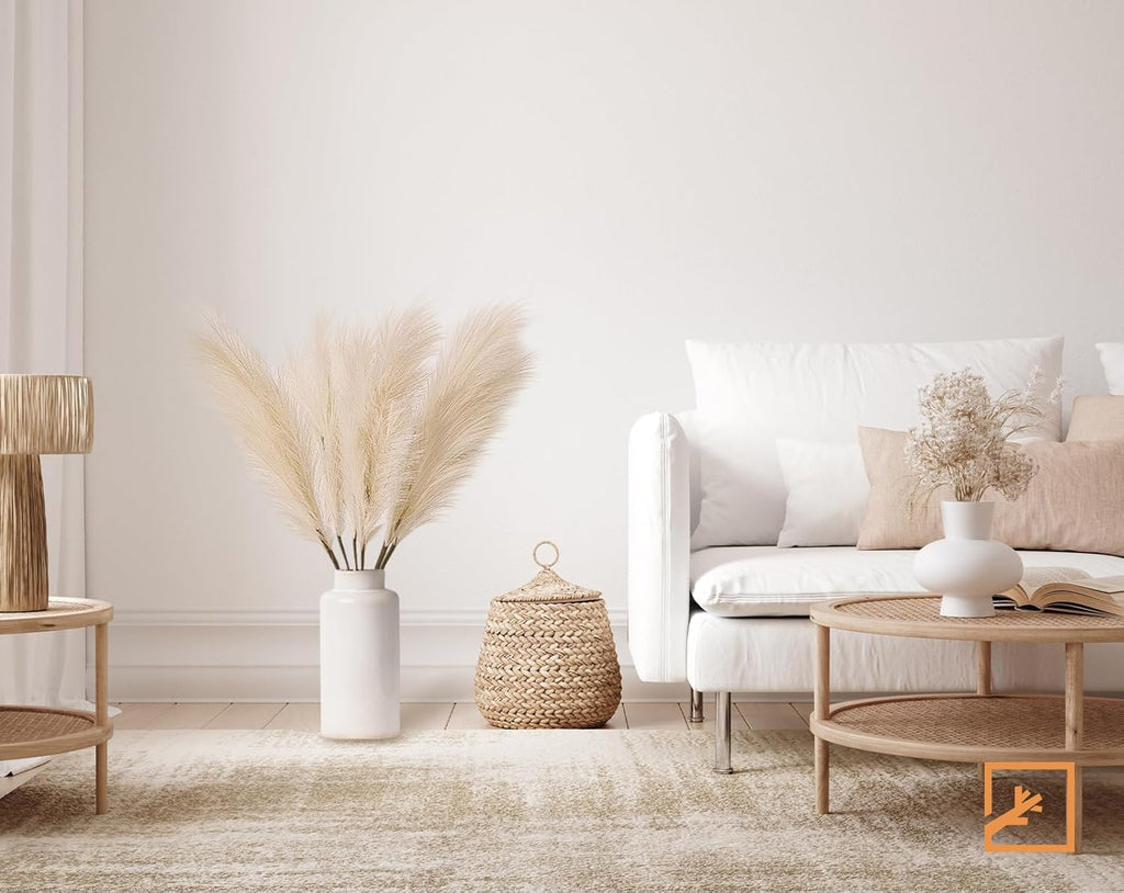 ZIFTY 7-Pcs 38"/3.1FT Black Pampas Grass Large Tall Fluffy Artificial Fake Black Flowers Gothic Decor Bulrush Reed Grass Black Decor for Bedroom Bathroom Wedding (Black)