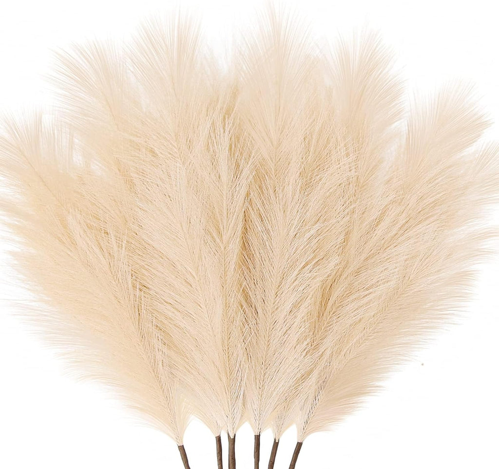 ZIFTY 7-Pcs 38"/3.1FT Black Pampas Grass Large Tall Fluffy Artificial Fake Black Flowers Gothic Decor Bulrush Reed Grass Black Decor for Bedroom Bathroom Wedding (Black)