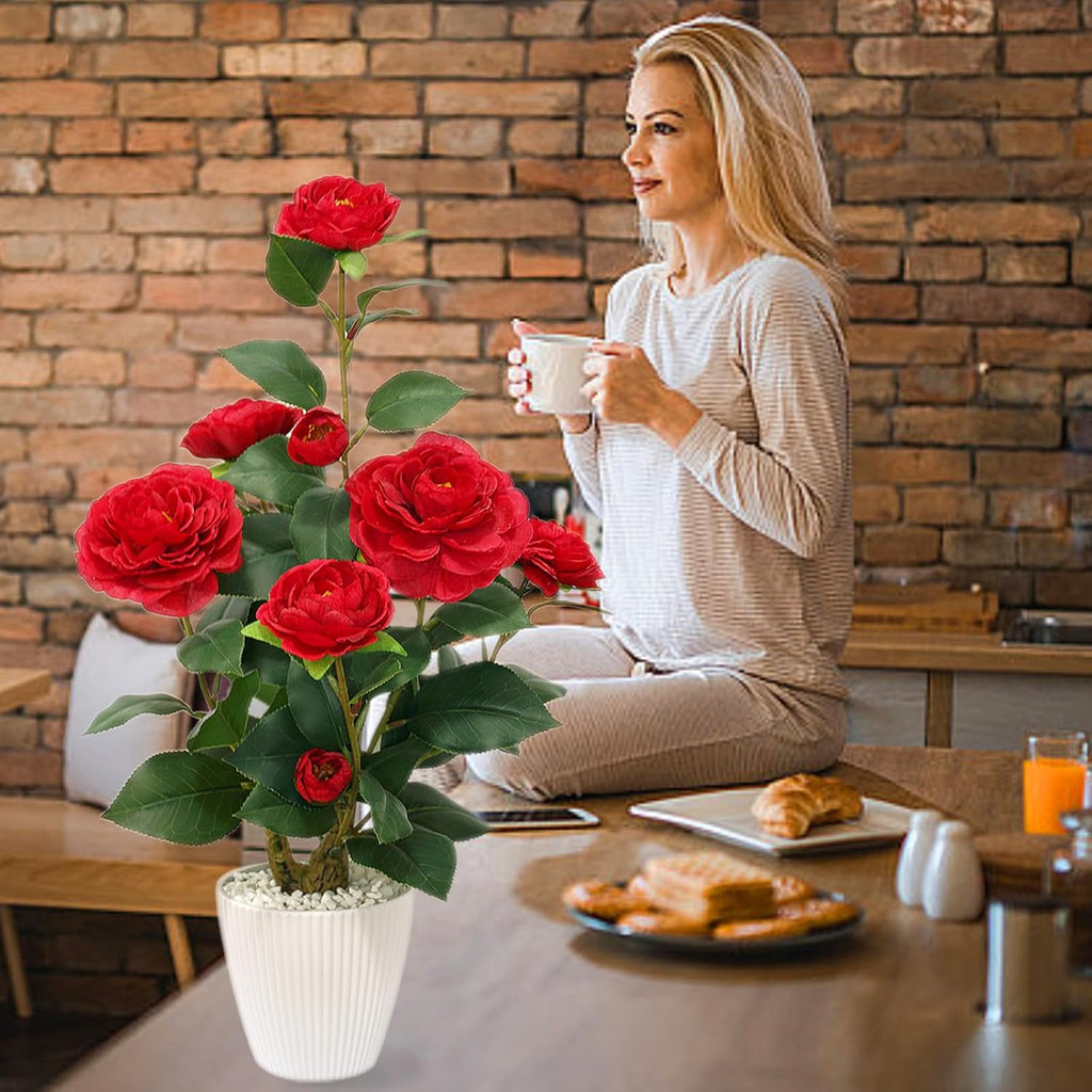 WOXBITA Artificial Faux Lemon Tree Fake Lemons Decor Small Plants Citrus Fruit Tree with White Pot Indoor Lemon Decorations 18 inches for Kitchen, Home,Office, Living Room Table, Desk