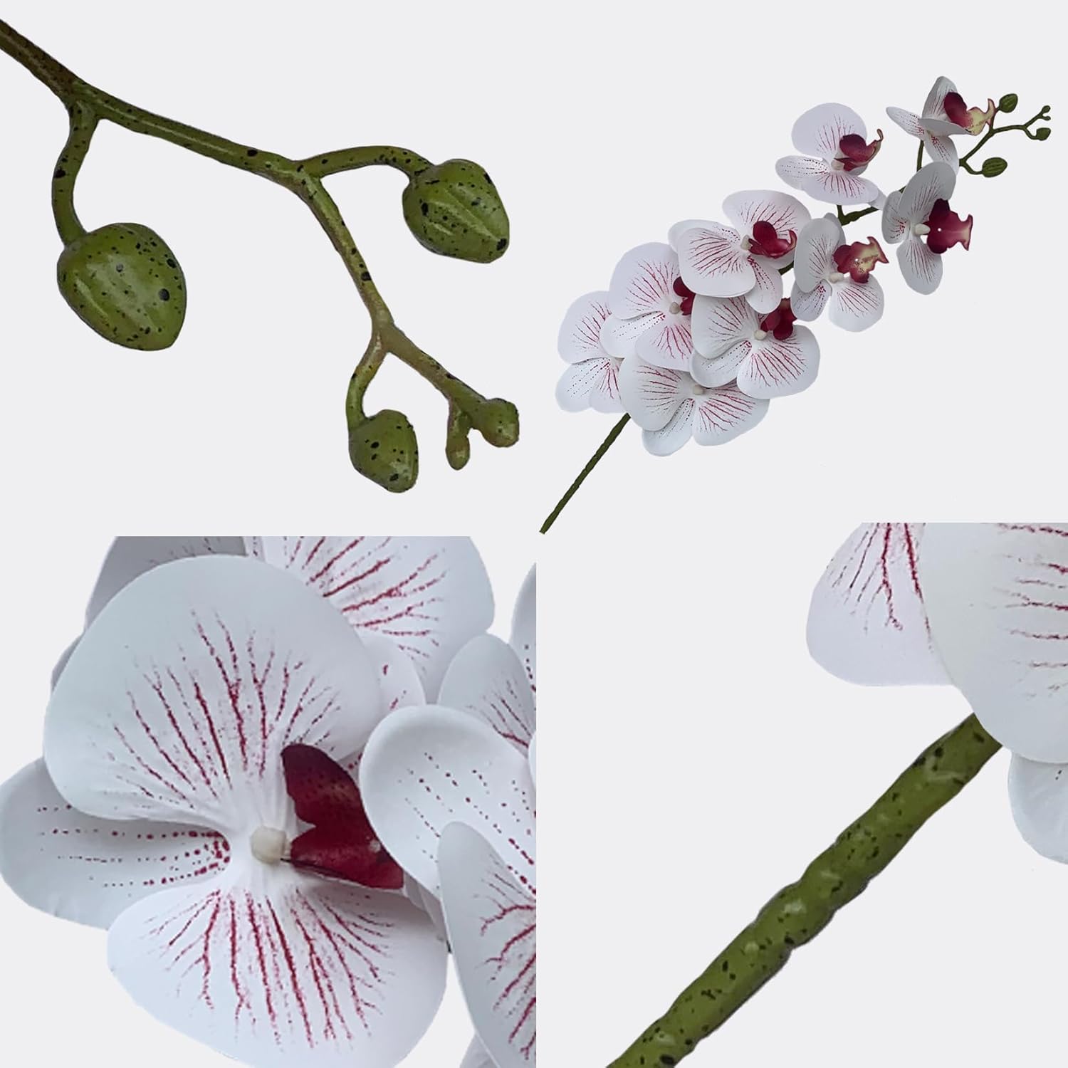 FagusHome Artificial Phalaenopsis Flowers Branches 9 Large Blooms Artificial Orchid Flowers Stem Plants 42 Inches 2 Pcs for Home Wedding Décor (Blue)