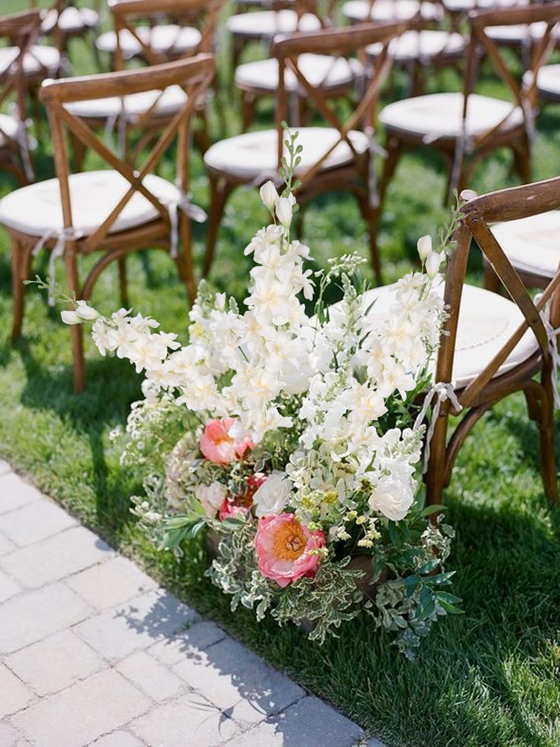 INSUNSIX Blue Silk Flowers 6PCS Real Touch Delphinium Artificial Flowers Blue Larkspur Faux Flowers Realistic Tall Flowers for Vase Wedding Centerpieces for Tables Home Decor (Blue)