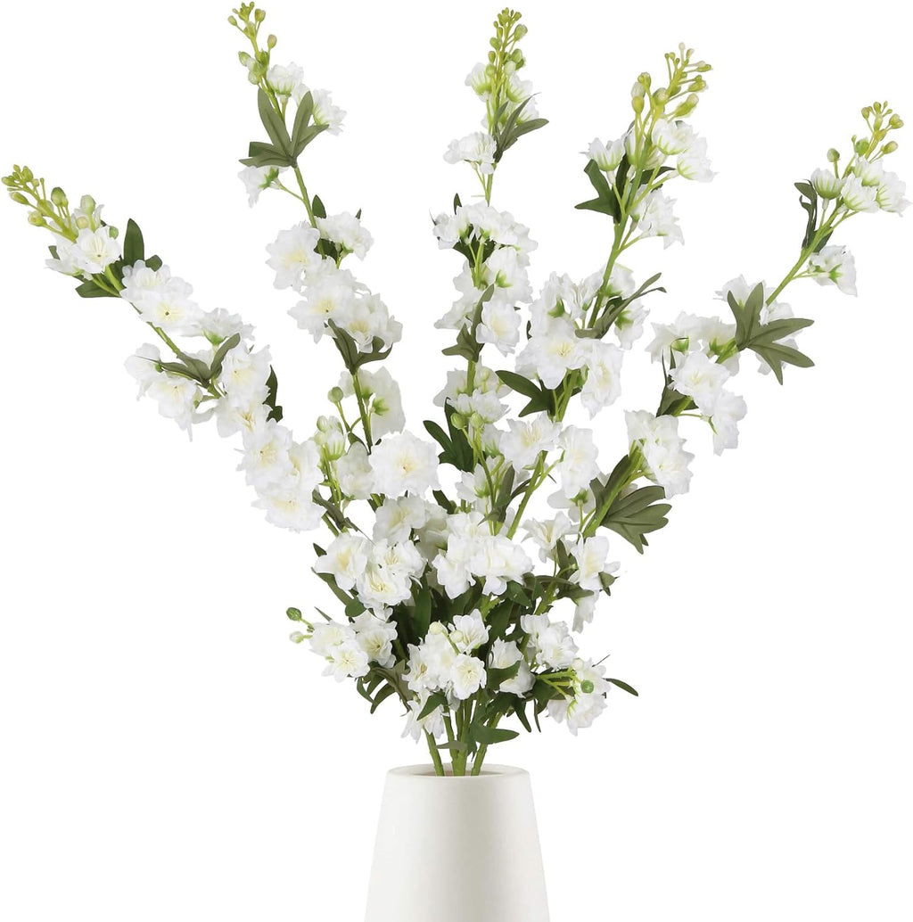 IPOPU Champagne Artificial Delphinium Flowers 33.5" Long Stem Artificial Flowers Fake Flowers for Wedding Centerpieces for Home Tables Party Decor（Champagne）