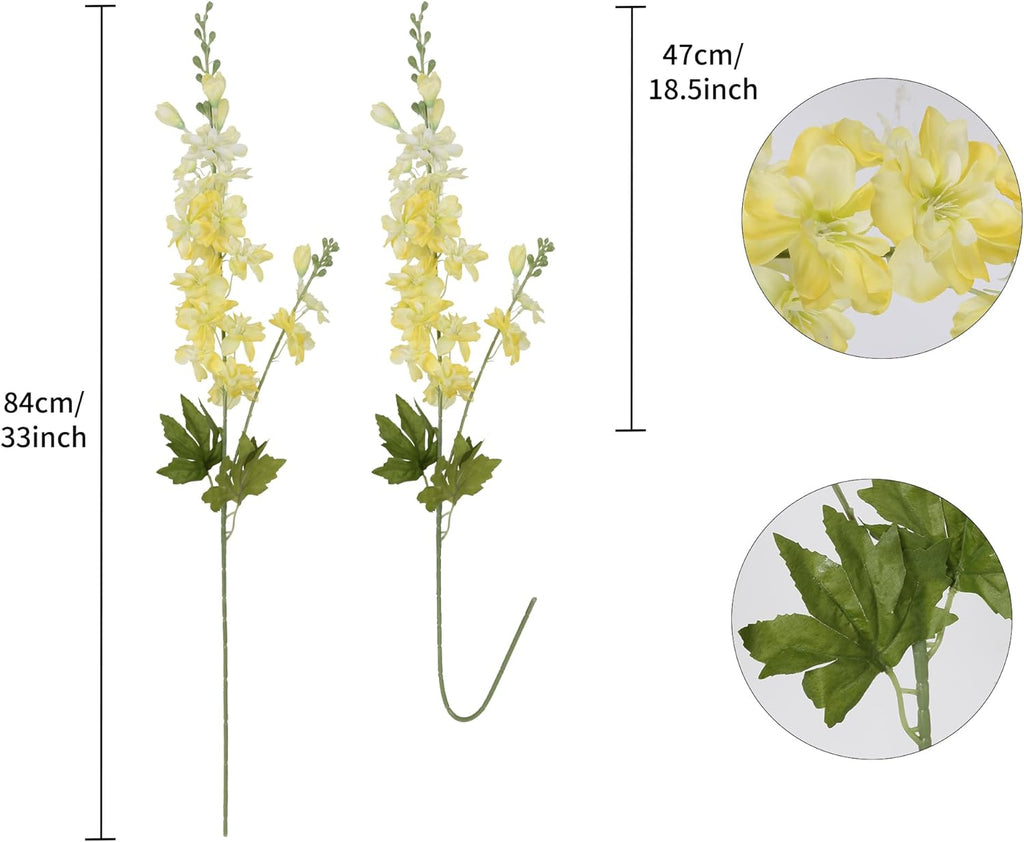 INSUNSIX Blue Silk Flowers 6PCS Real Touch Delphinium Artificial Flowers Blue Larkspur Faux Flowers Realistic Tall Flowers for Vase Wedding Centerpieces for Tables Home Decor (Blue)