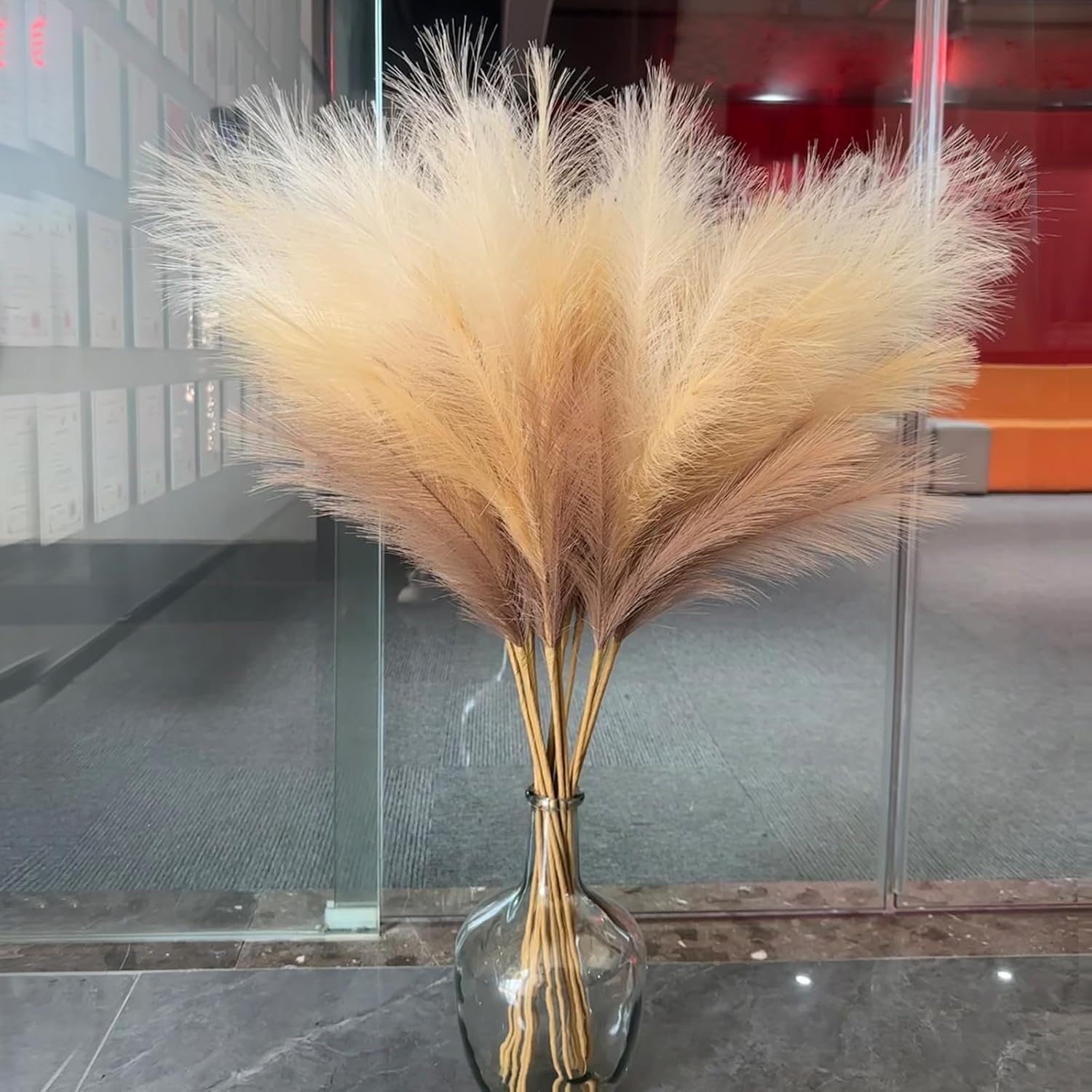 Wttisel 38" 10 Stems White Pampas Grass Tall Decor - Faux Pampas Grass for Floor Vase Boho Home Wedding Mothers Day Decoration