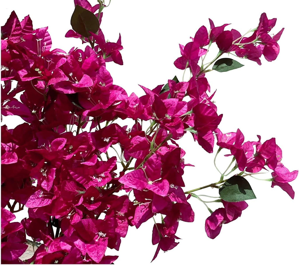 Artificial Flowers Silk Bougainvillea Branches Faux Artificial Bougainvillea Floral Stems Long Plant Branches 45" for Wedding Centerpieces, Table Runner, Home Decoration (White - Pack of 4pcs)