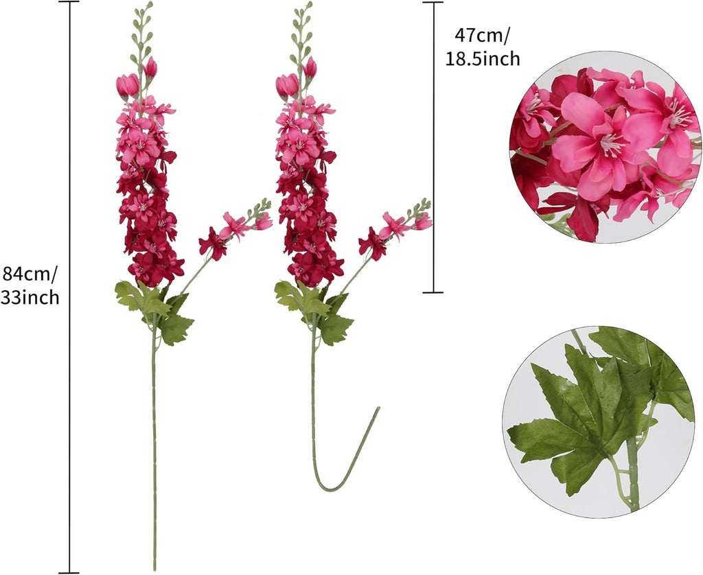 INSUNSIX Blue Silk Flowers 6PCS Real Touch Delphinium Artificial Flowers Blue Larkspur Faux Flowers Realistic Tall Flowers for Vase Wedding Centerpieces for Tables Home Decor (Blue)