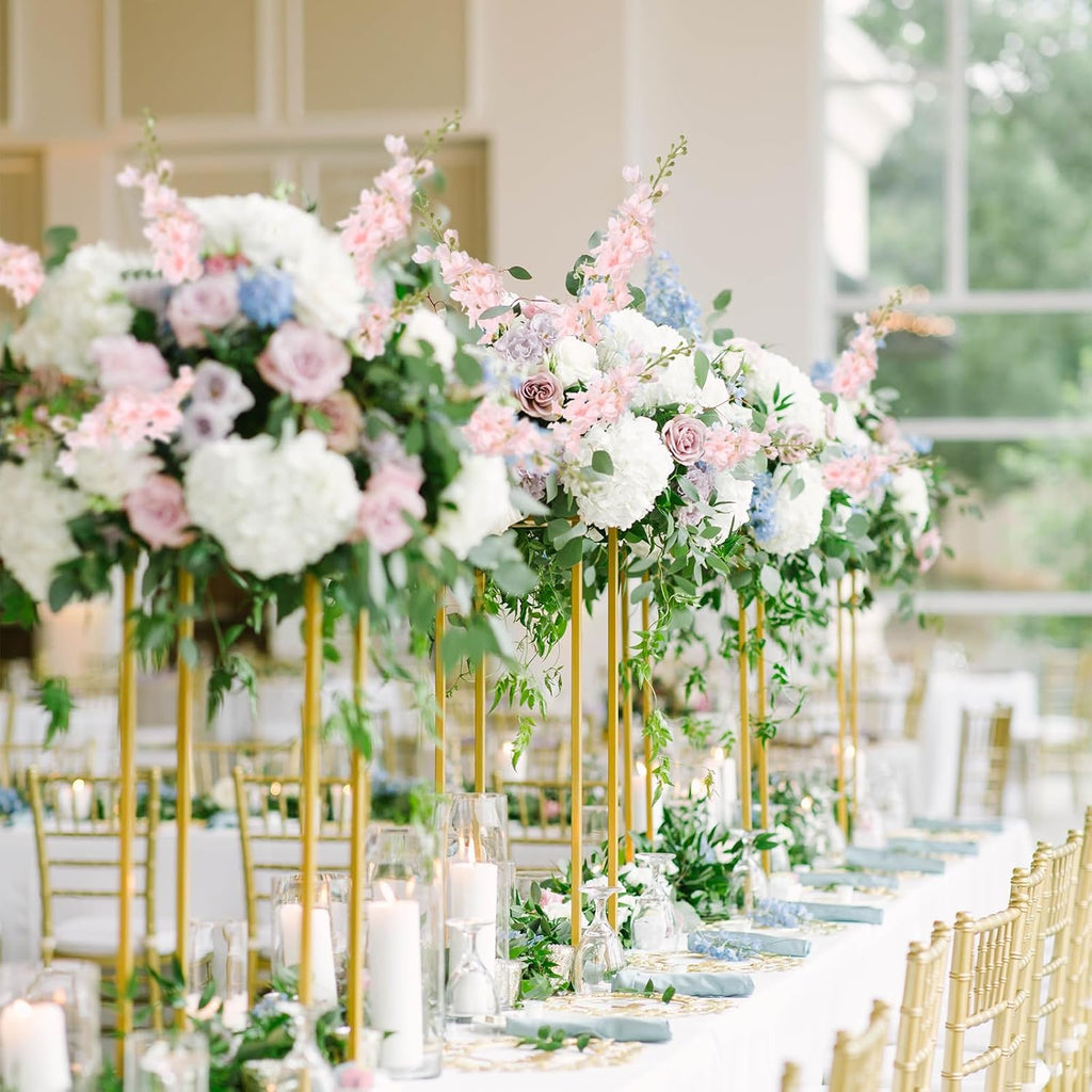 INSUNSIX Blue Silk Flowers 6PCS Real Touch Delphinium Artificial Flowers Blue Larkspur Faux Flowers Realistic Tall Flowers for Vase Wedding Centerpieces for Tables Home Decor (Blue)