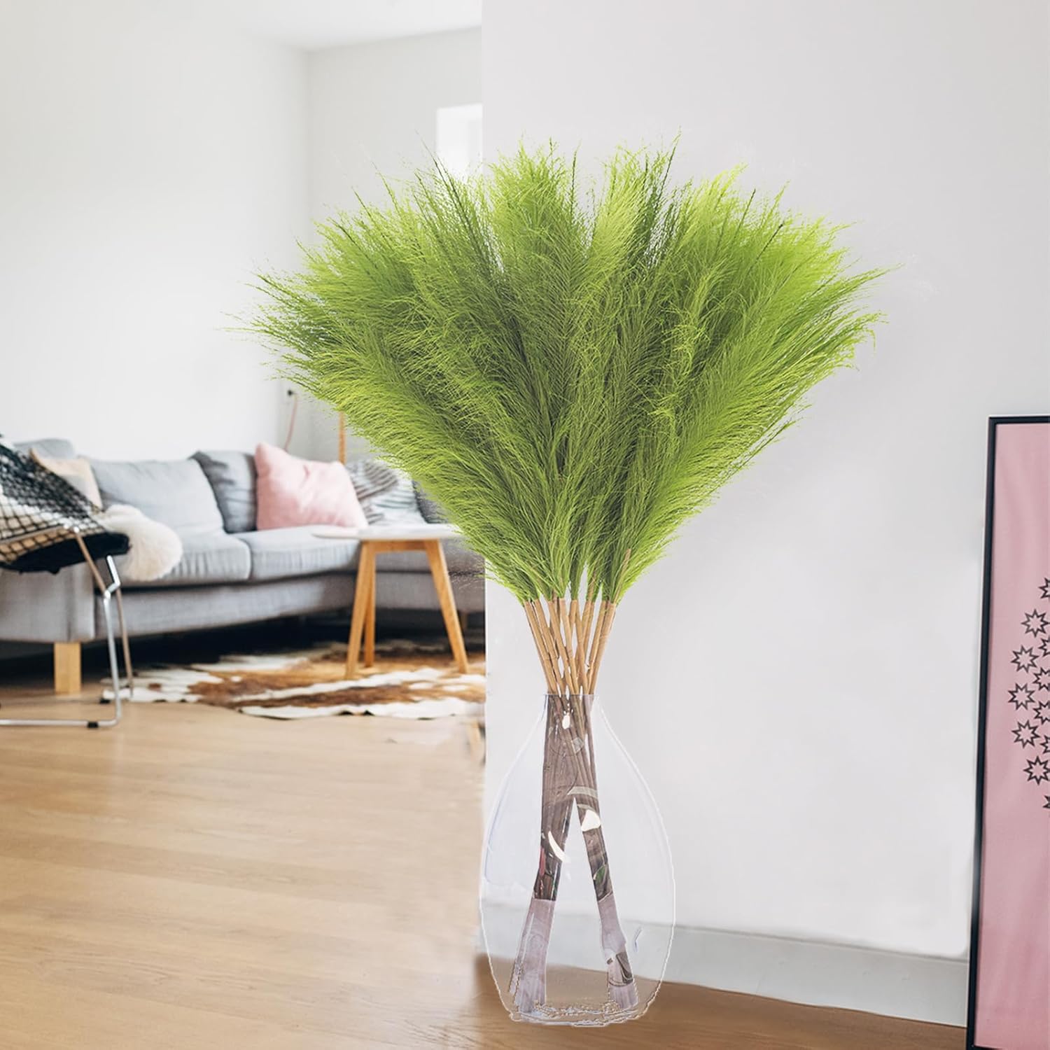 Wttisel 38" 10 Stems White Pampas Grass Tall Decor - Faux Pampas Grass for Floor Vase Boho Home Wedding Mothers Day Decoration