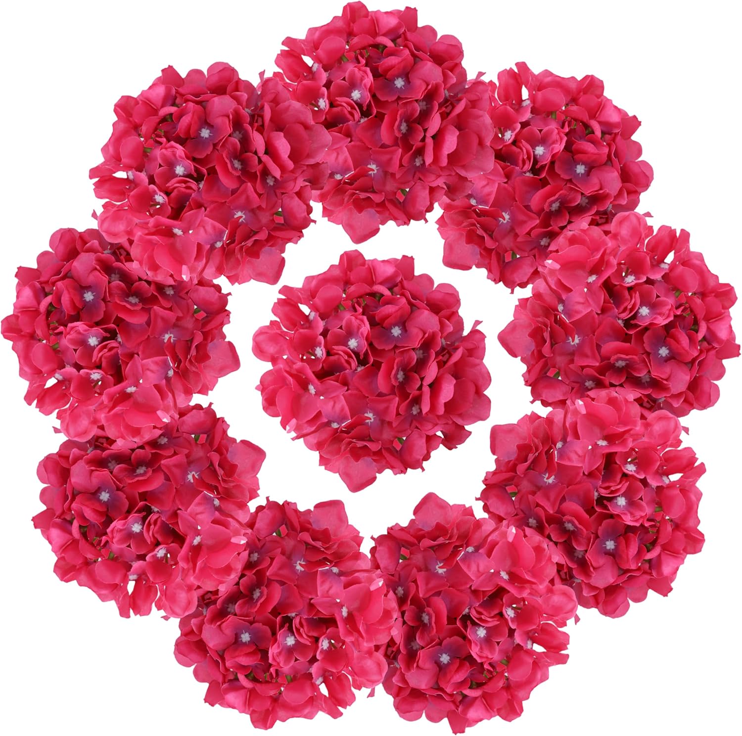 AVIVIHO Dusty Pink Hydrangea Artificial Flowers Pack of 10 Fake Hydrangeas Heads Full Faux Hydrangea Silk Flowers with Stems for Wedding Home Party Centerpieces Shop Baby Shower Decoration