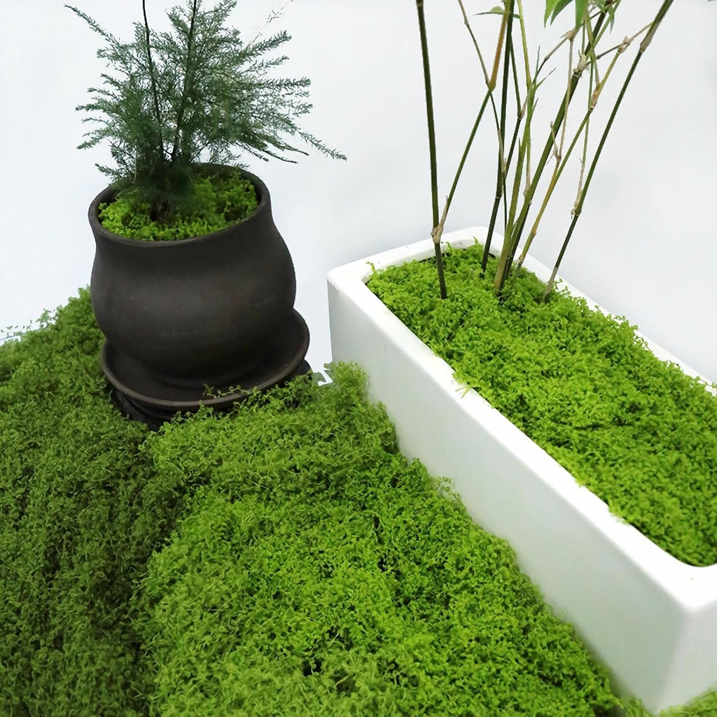 Evlasumflow Artificial Moss Filler for Planters Green Fake Moss for Scene Layout and Landscaping Faux Moss Decor
