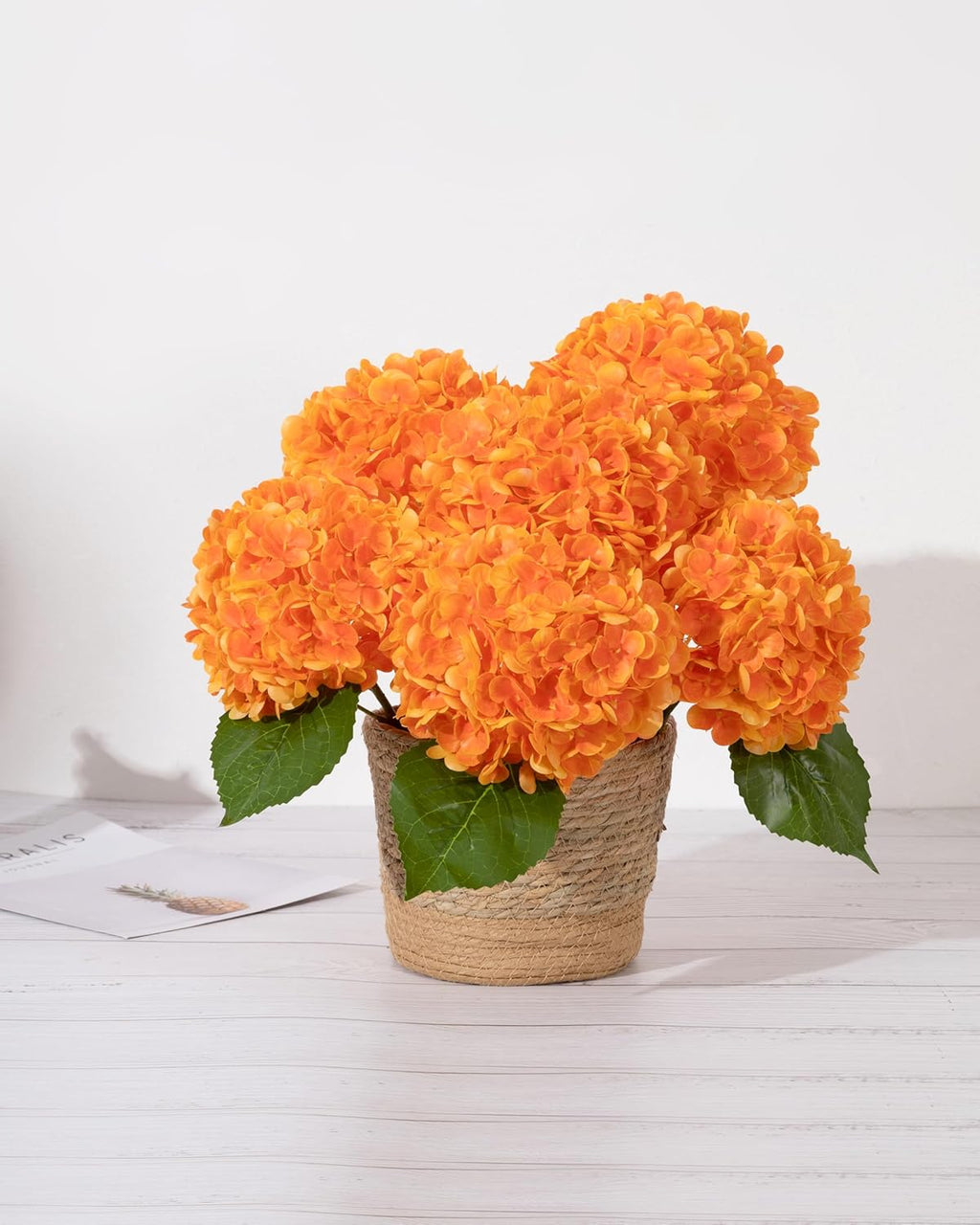 DuHouse 3Pcs Large Hydrangea Artificial Flowers,Latex Real Touch Hydrangeas Lifelike Hydrangea Flower for Home Wedding Bouquets Centerpieces Party Living Room Decoration(Blue)