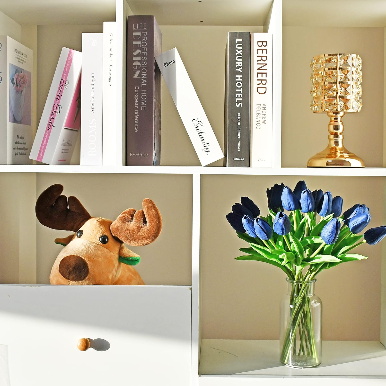 Mandy's 20pcs Pure White Flowers Artificial Tulip Silk Flowers 13.5" in Bulk Home Kitchen Wedding Decorations