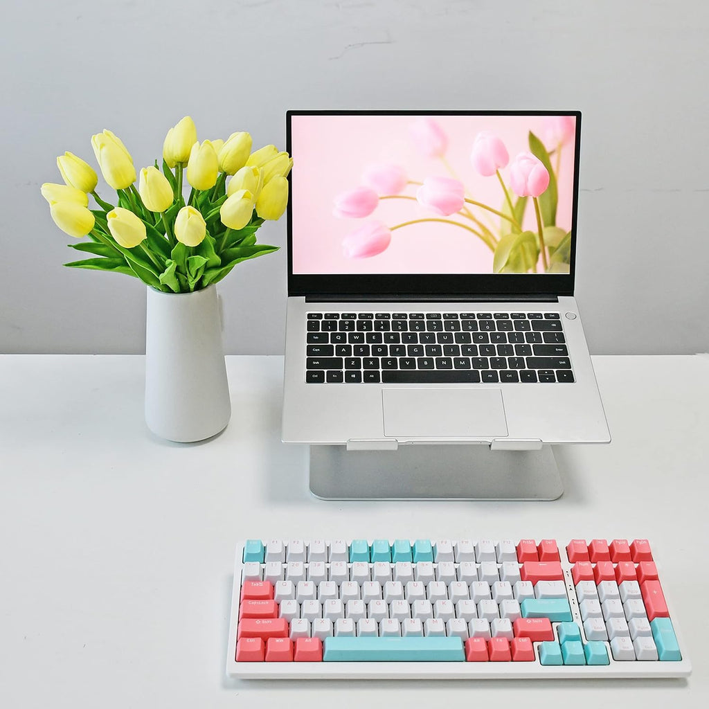 Mandy's 20pcs Pure White Flowers Artificial Tulip Silk Flowers 13.5" in Bulk Home Kitchen Wedding Decorations