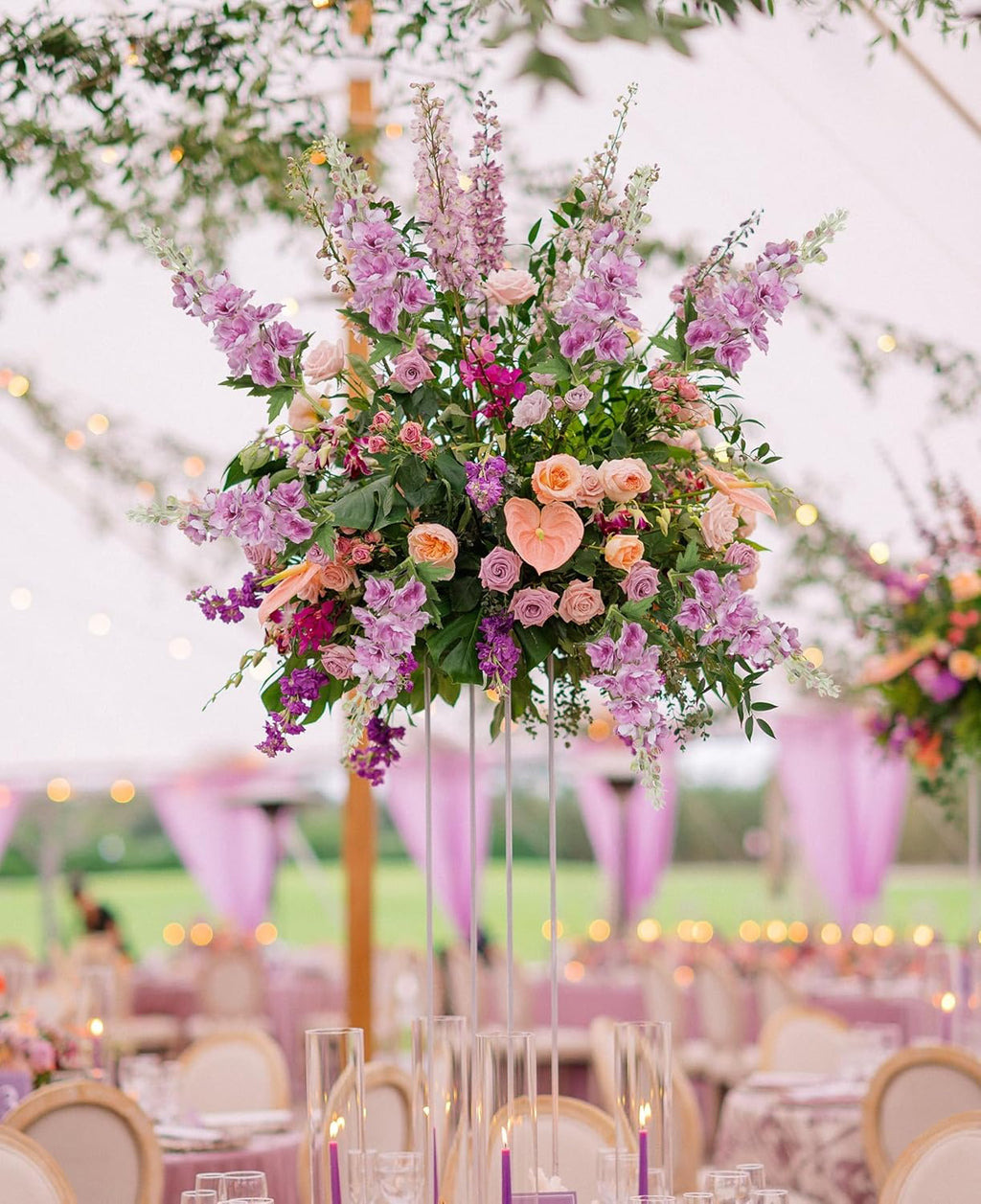 INSUNSIX Blue Silk Flowers 6PCS Real Touch Delphinium Artificial Flowers Blue Larkspur Faux Flowers Realistic Tall Flowers for Vase Wedding Centerpieces for Tables Home Decor (Blue)