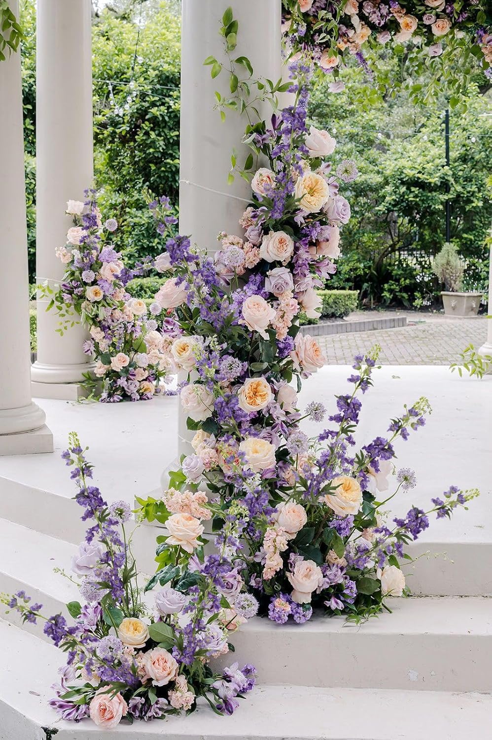 IPOPU Champagne Artificial Delphinium Flowers 33.5" Long Stem Artificial Flowers Fake Flowers for Wedding Centerpieces for Home Tables Party Decor（Champagne）