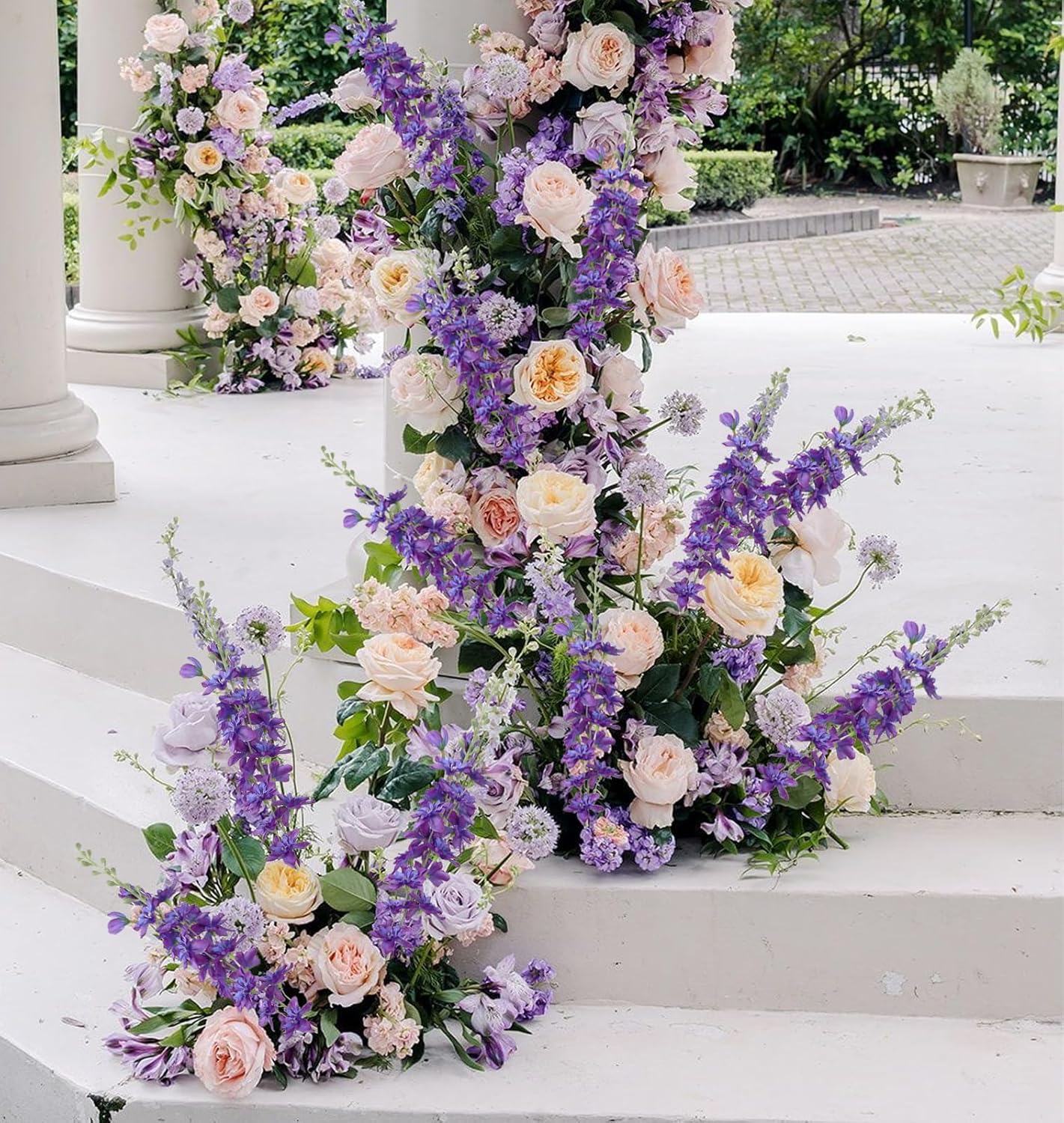 INSUNSIX Blue Silk Flowers 6PCS Real Touch Delphinium Artificial Flowers Blue Larkspur Faux Flowers Realistic Tall Flowers for Vase Wedding Centerpieces for Tables Home Decor (Blue)