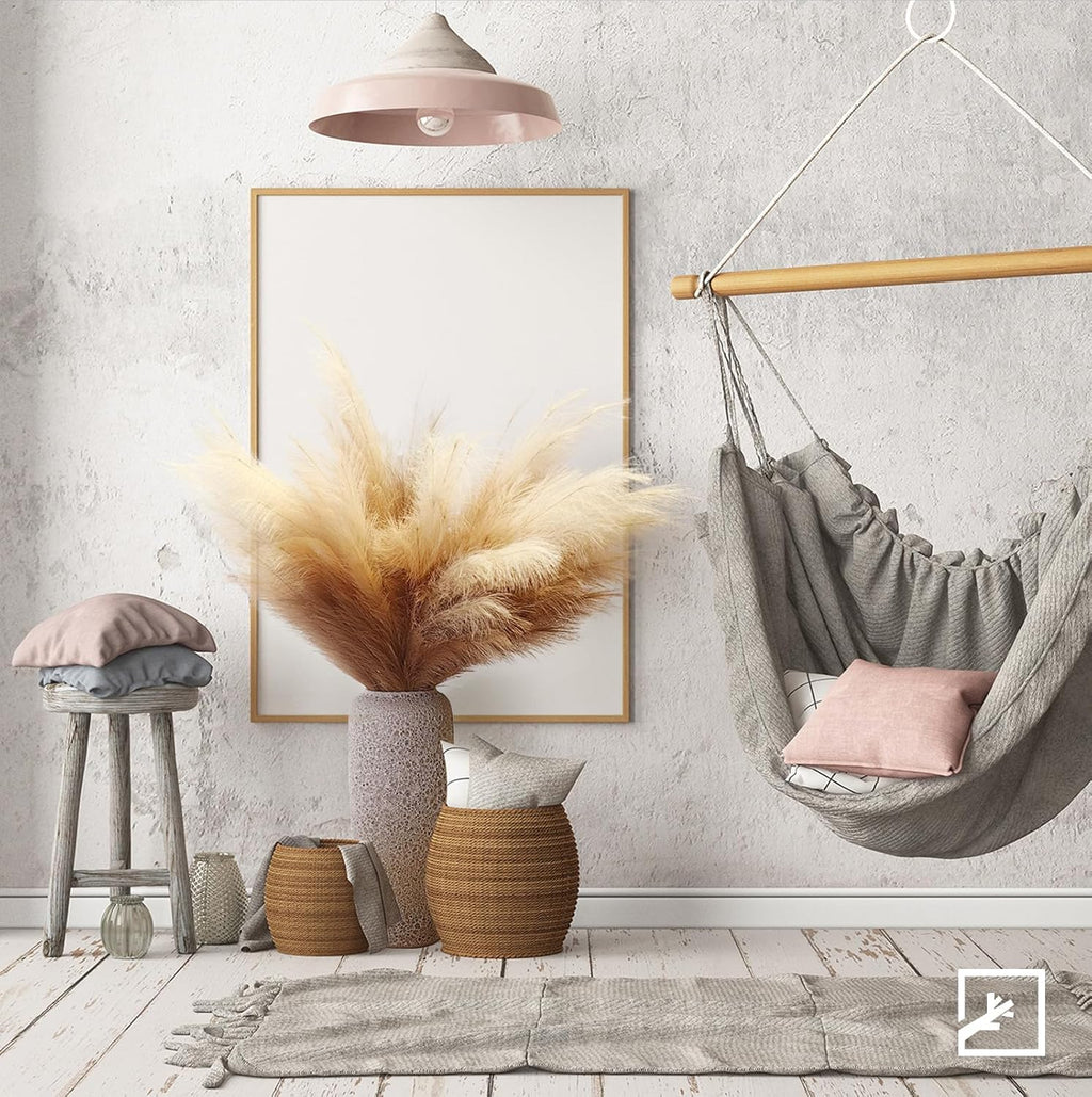 ZIFTY 7-Pcs 38"/3.1FT Black Pampas Grass Large Tall Fluffy Artificial Fake Black Flowers Gothic Decor Bulrush Reed Grass Black Decor for Bedroom Bathroom Wedding (Black)