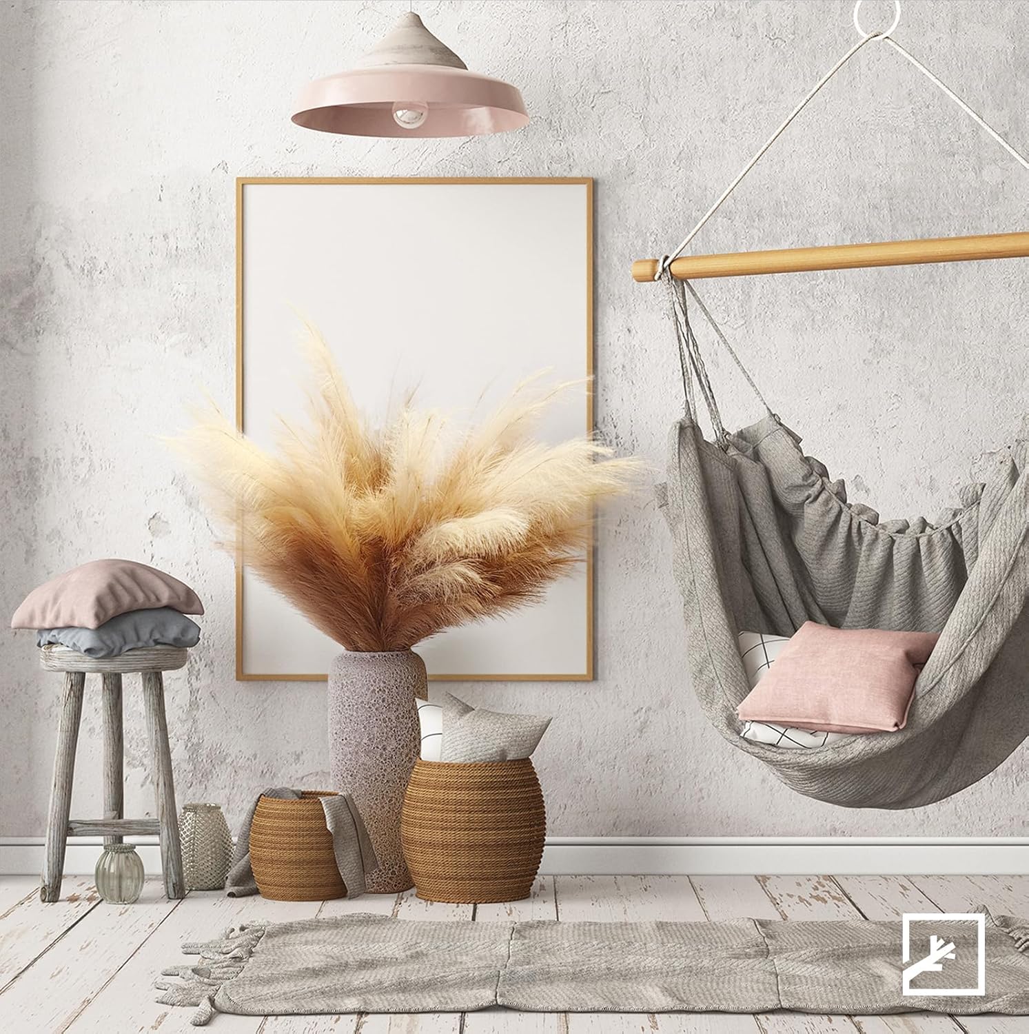 ZIFTY 7-Pcs 38"/3.1FT Black Pampas Grass Large Tall Fluffy Artificial Fake Black Flowers Gothic Decor Bulrush Reed Grass Black Decor for Bedroom Bathroom Wedding (Black)