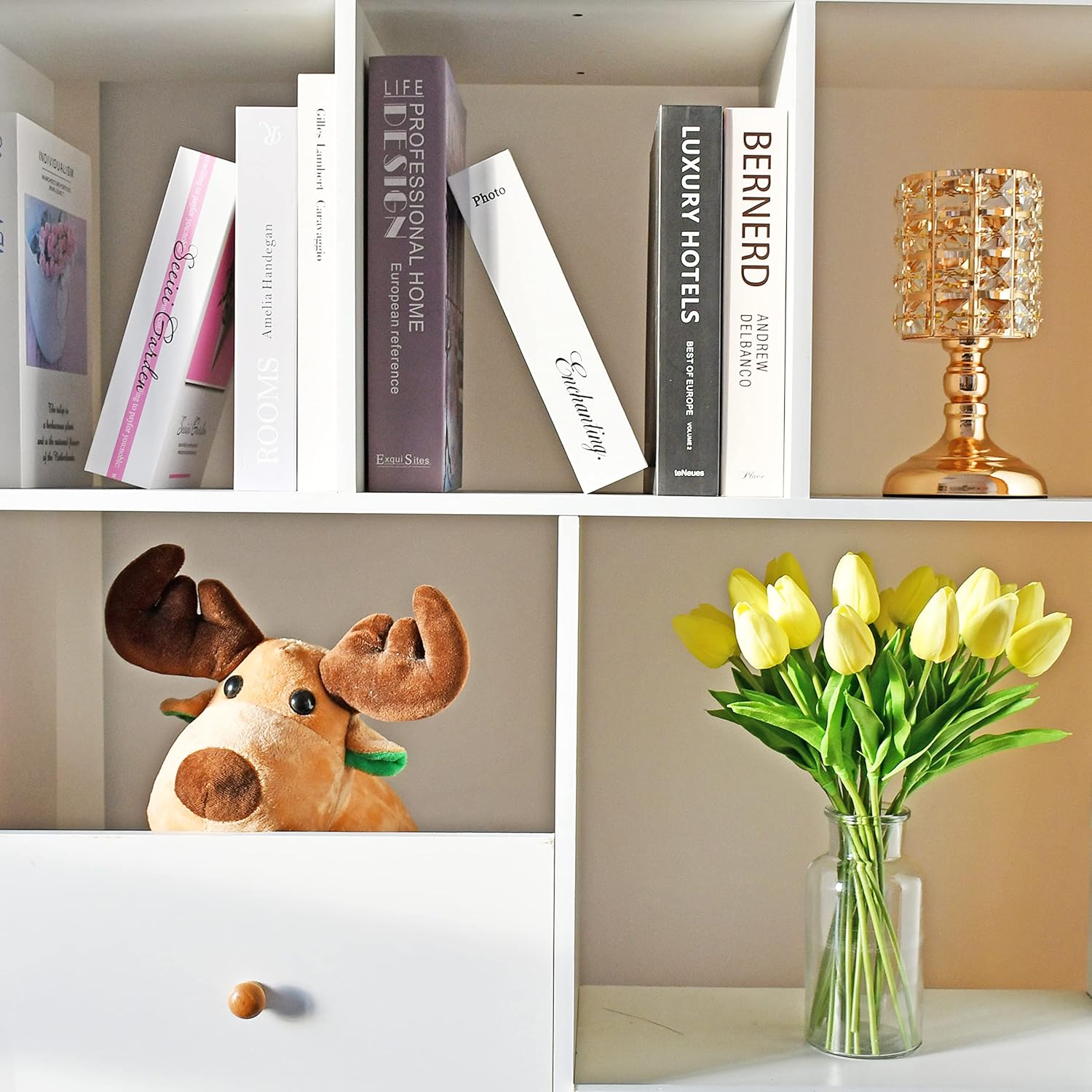 Mandy's 20pcs Pure White Flowers Artificial Tulip Silk Flowers 13.5" in Bulk Home Kitchen Wedding Decorations