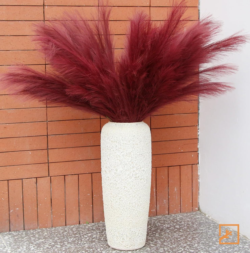 ZIFTY 7-Pcs 38"/3.1FT Black Pampas Grass Large Tall Fluffy Artificial Fake Black Flowers Gothic Decor Bulrush Reed Grass Black Decor for Bedroom Bathroom Wedding (Black)