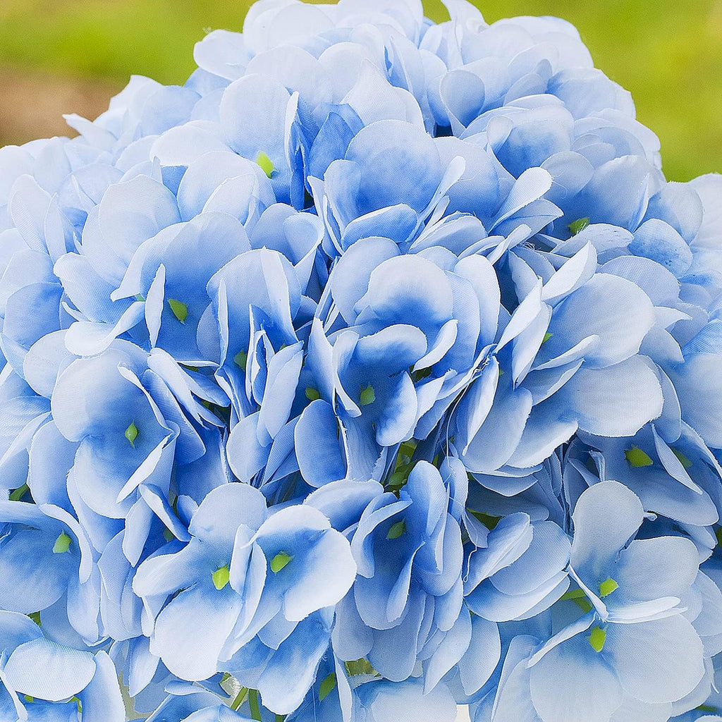 ENOVA HOME Floral Artificial Flowers Silk Hydrangea Fake Flowers Arrangement in Cube Glass Vase with Faux Water for Office Wedding Party Event Decoration (Pink)