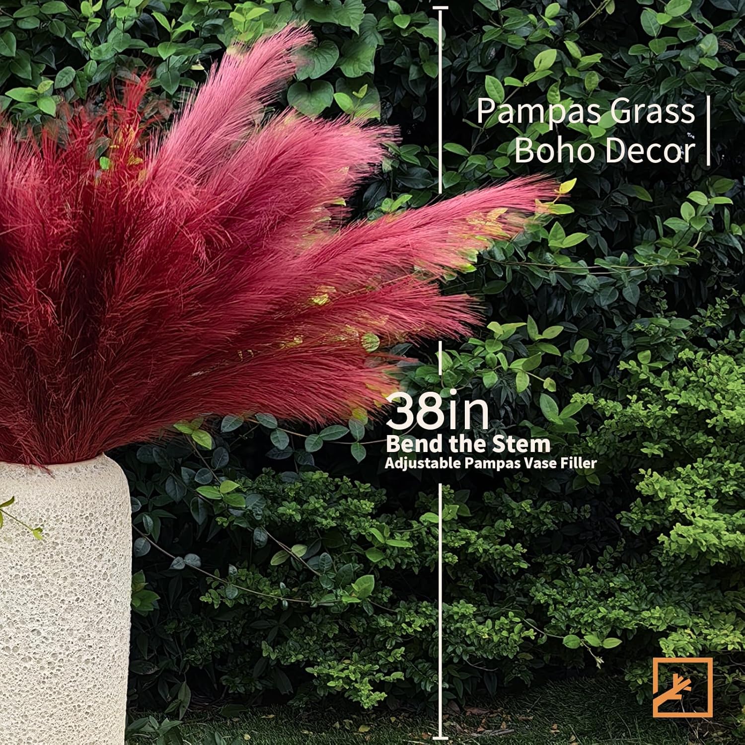 ZIFTY 7-Pcs 38"/3.1FT Black Pampas Grass Large Tall Fluffy Artificial Fake Black Flowers Gothic Decor Bulrush Reed Grass Black Decor for Bedroom Bathroom Wedding (Black)