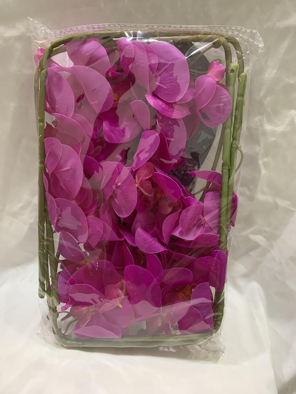 FagusHome 32 Inches Artificial Phalaenopsis Flowers 4 Pcs with 2 bundles Leaves Artificial Orchid Flowers Stem Plants for Home Décor (White)