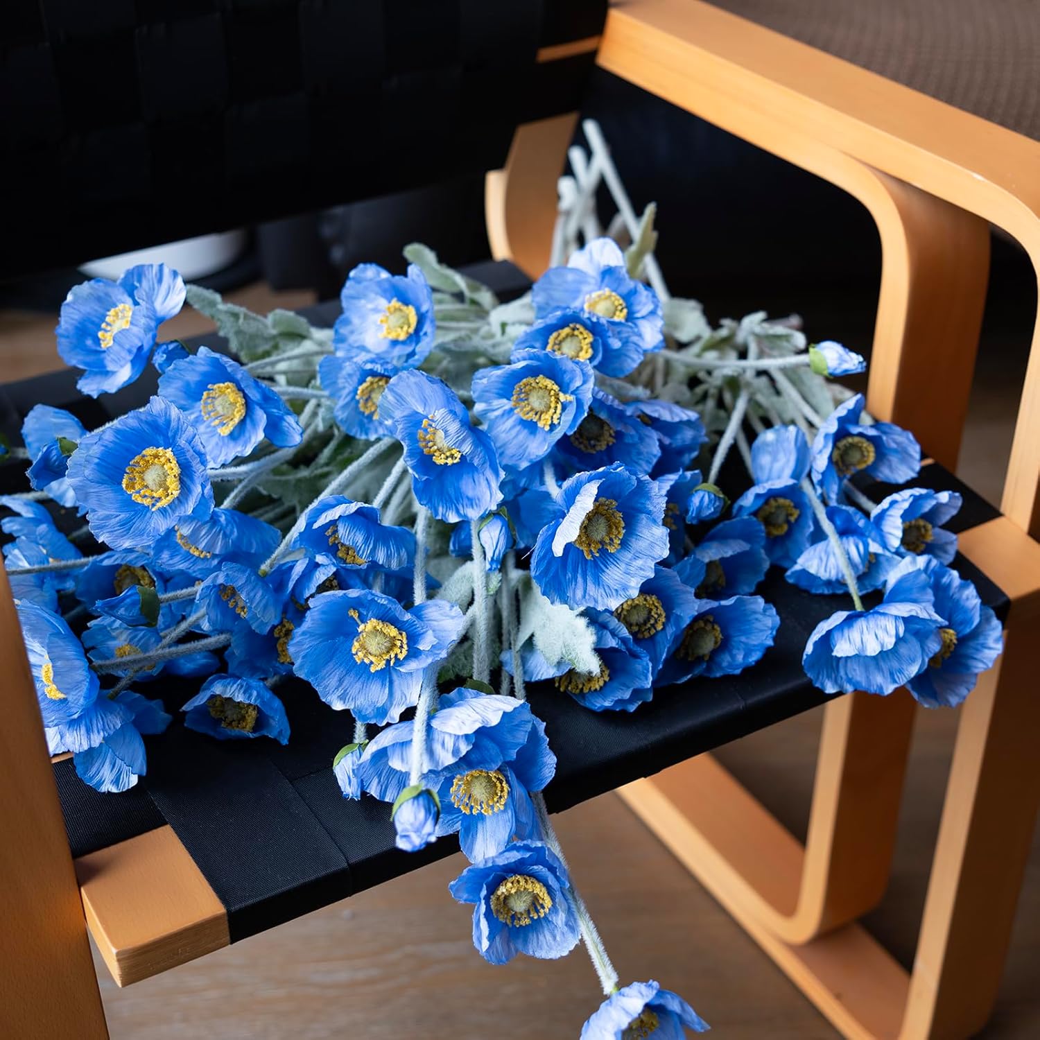 DUYONE Artificial Flowers 6 Stems Poppy Silk Bouquet,for Wedding, Home, Party Decoration,Table Centerpiece Arrangement(Orange Pink 6pcs)