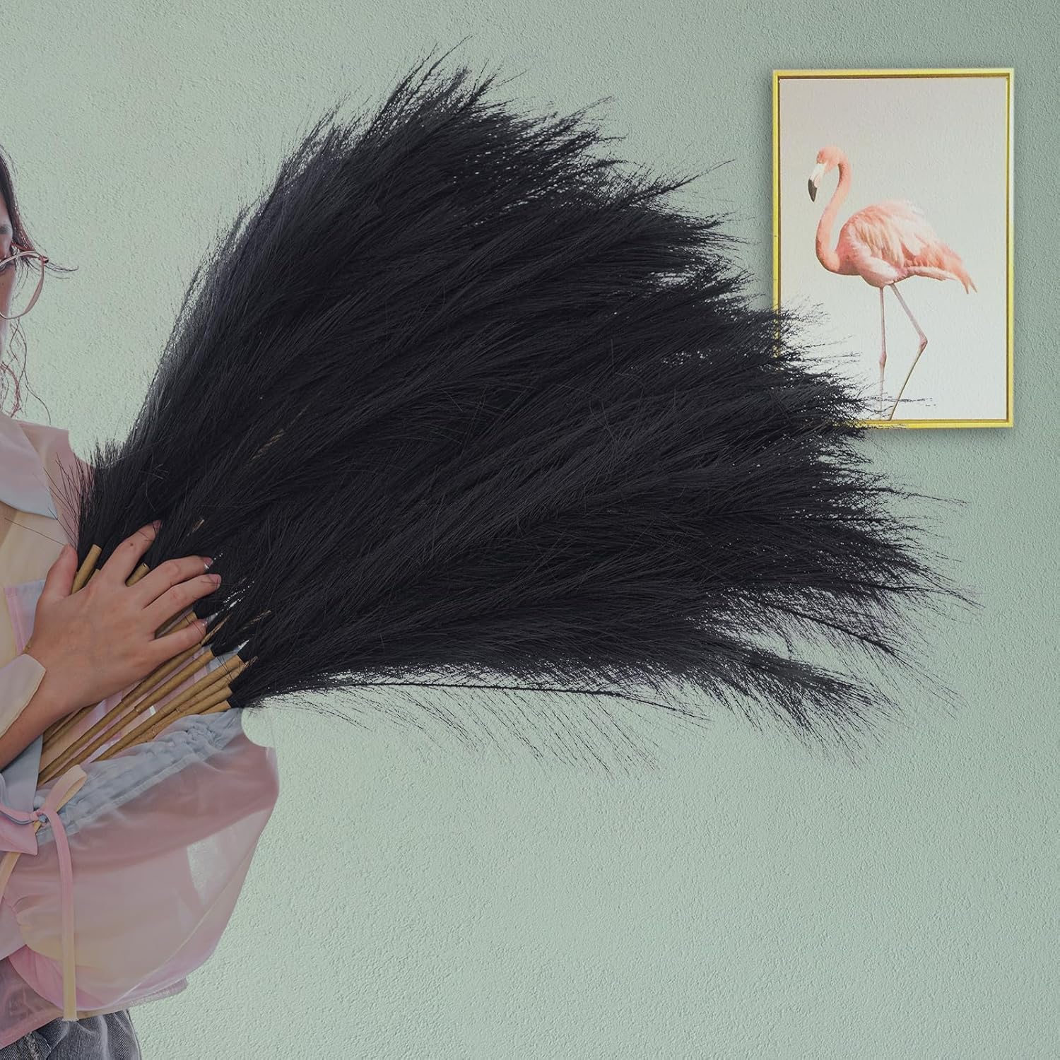 Wttisel 38" 10 Stems White Pampas Grass Tall Decor - Faux Pampas Grass for Floor Vase Boho Home Wedding Mothers Day Decoration