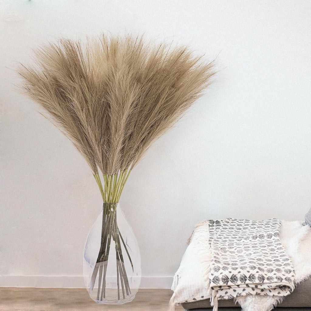 Wttisel 38" 10 Stems White Pampas Grass Tall Decor - Faux Pampas Grass for Floor Vase Boho Home Wedding Mothers Day Decoration