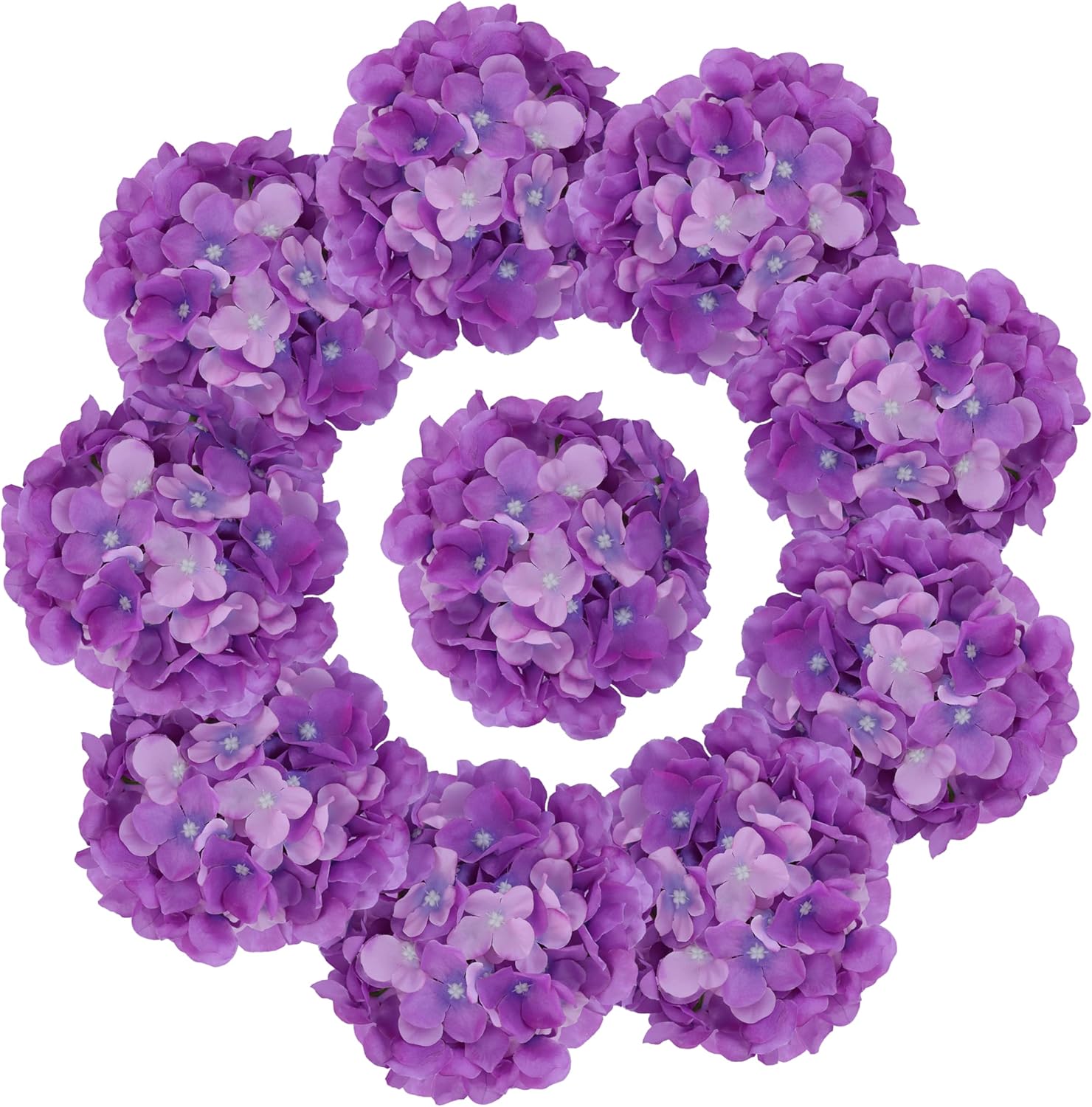 AVIVIHO Dusty Pink Hydrangea Artificial Flowers Pack of 10 Fake Hydrangeas Heads Full Faux Hydrangea Silk Flowers with Stems for Wedding Home Party Centerpieces Shop Baby Shower Decoration