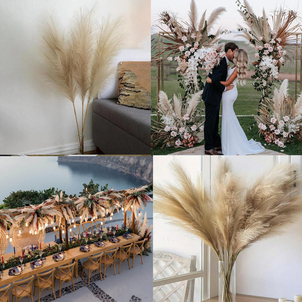 Wttisel 38" 10 Stems White Pampas Grass Tall Decor - Faux Pampas Grass for Floor Vase Boho Home Wedding Mothers Day Decoration