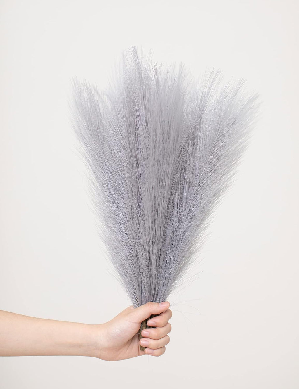 ChagoArt 6 Stems 17" Taupe Faux Pampas Grass - Boho Chic Rustic Artificial Plant