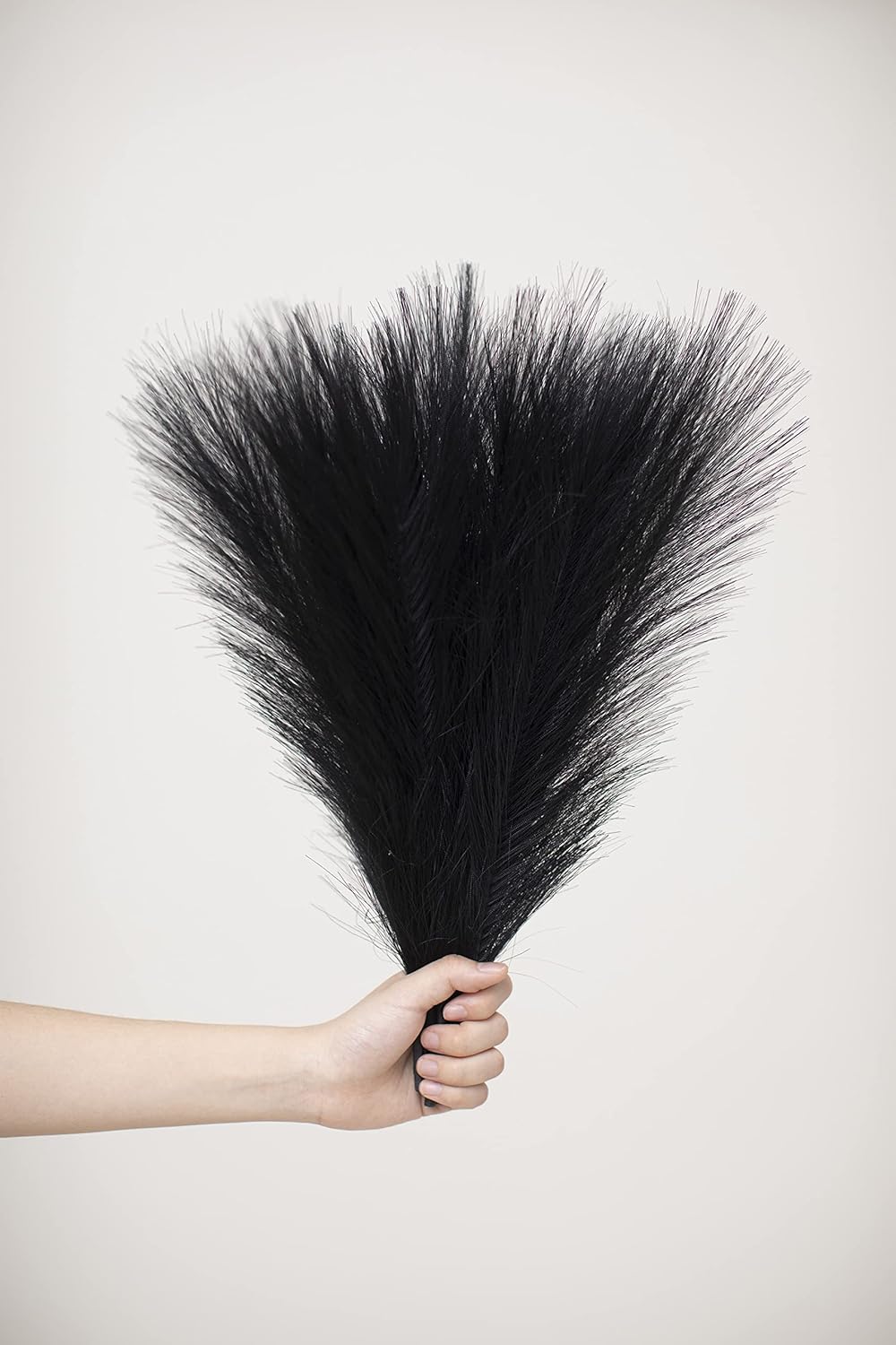 ChagoArt 6 Stems 17" Taupe Faux Pampas Grass - Boho Chic Rustic Artificial Plant