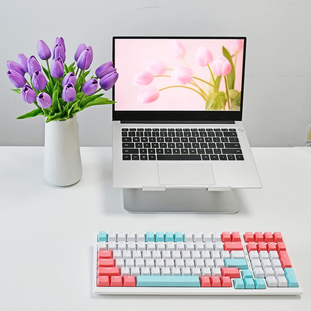 Mandy's 20pcs Pure White Flowers Artificial Tulip Silk Flowers 13.5" in Bulk Home Kitchen Wedding Decorations