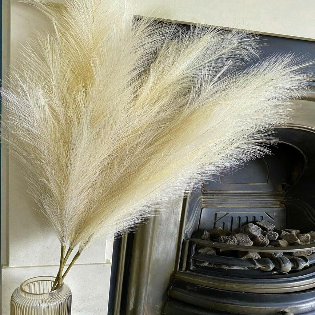 Wttisel 38" 10 Stems White Pampas Grass Tall Decor - Faux Pampas Grass for Floor Vase Boho Home Wedding Mothers Day Decoration