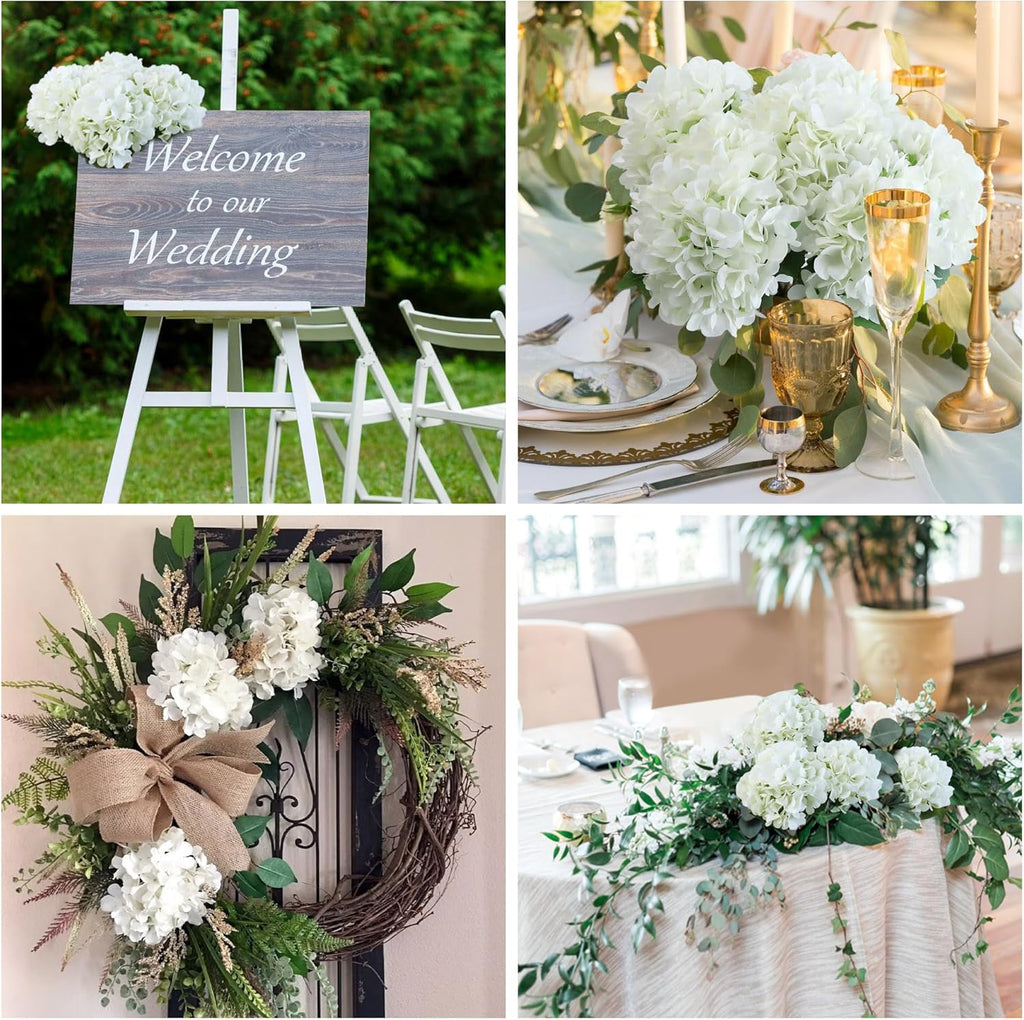 AVIVIHO Dusty Pink Hydrangea Artificial Flowers Pack of 10 Fake Hydrangeas Heads Full Faux Hydrangea Silk Flowers with Stems for Wedding Home Party Centerpieces Shop Baby Shower Decoration