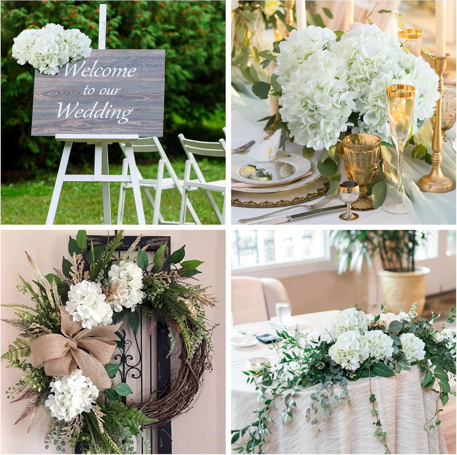 AVIVIHO Dusty Pink Hydrangea Artificial Flowers Pack of 10 Fake Hydrangeas Heads Full Faux Hydrangea Silk Flowers with Stems for Wedding Home Party Centerpieces Shop Baby Shower Decoration