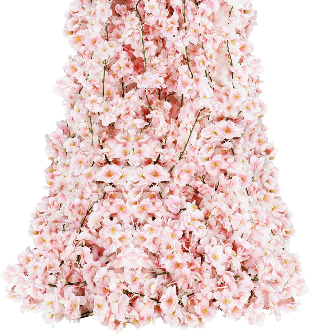 Sunm Boutique 4pcs Artificial Cherry Blossom Garland Hanging Vine Silk Garland Wedding Party Decor