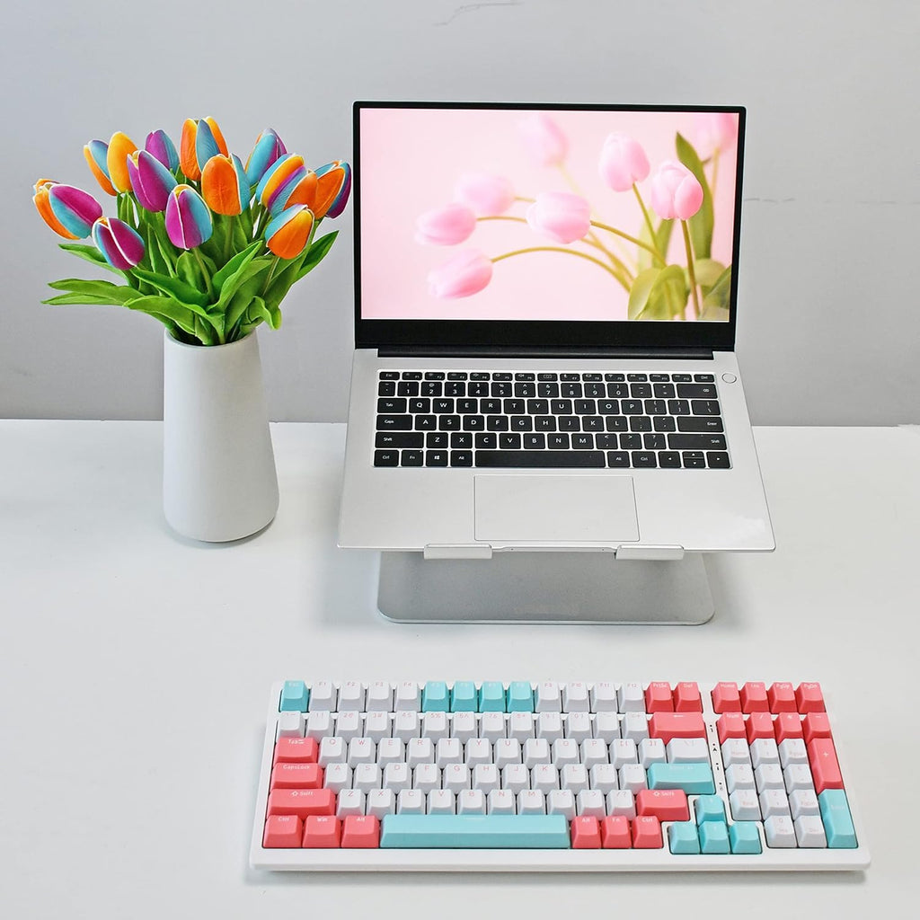 Mandy's 20pcs Pure White Flowers Artificial Tulip Silk Flowers 13.5" in Bulk Home Kitchen Wedding Decorations